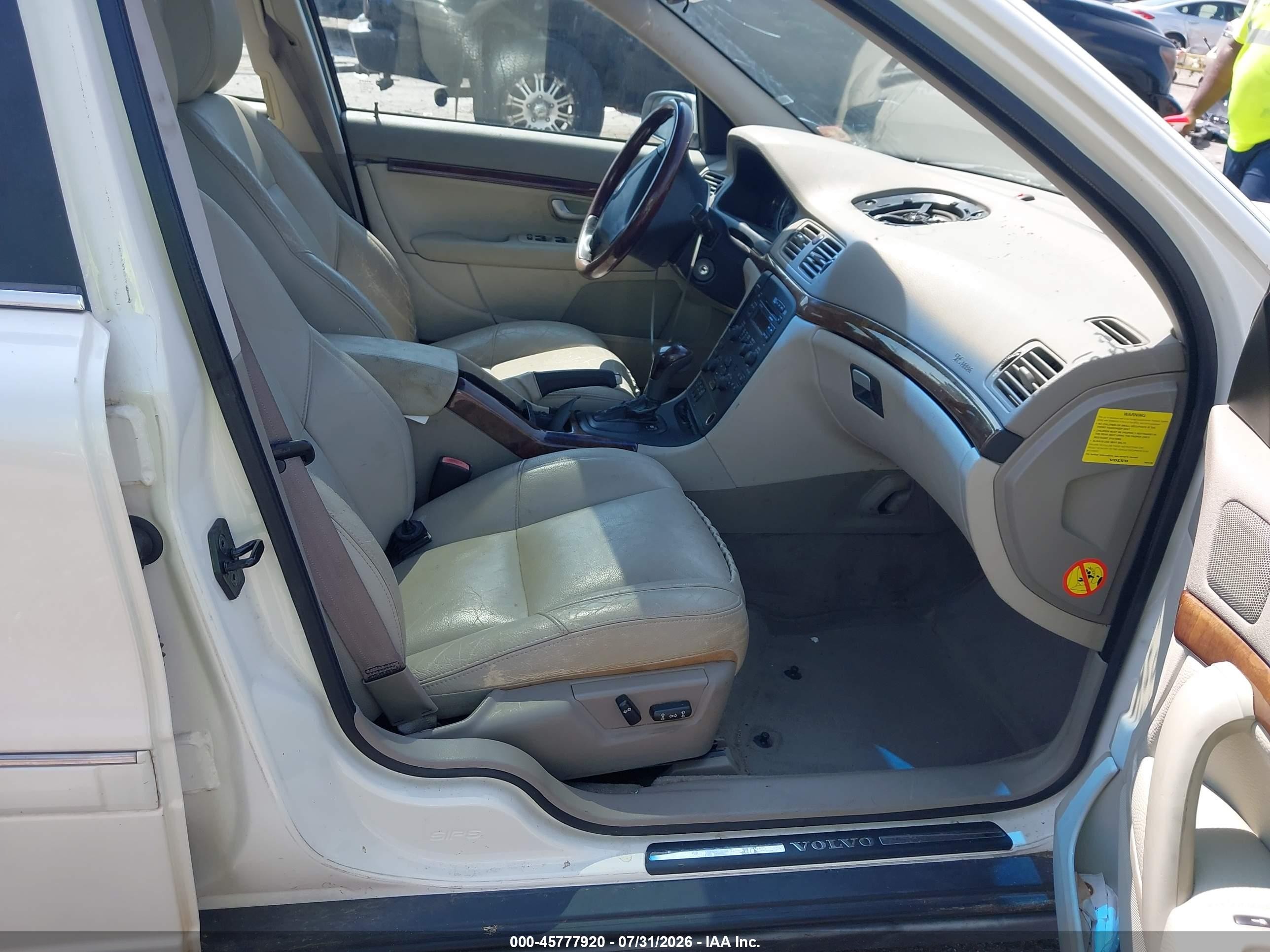 2005 Volvo S80 2.5t A/2.5t A Sr White vin: YV1TS592251395173