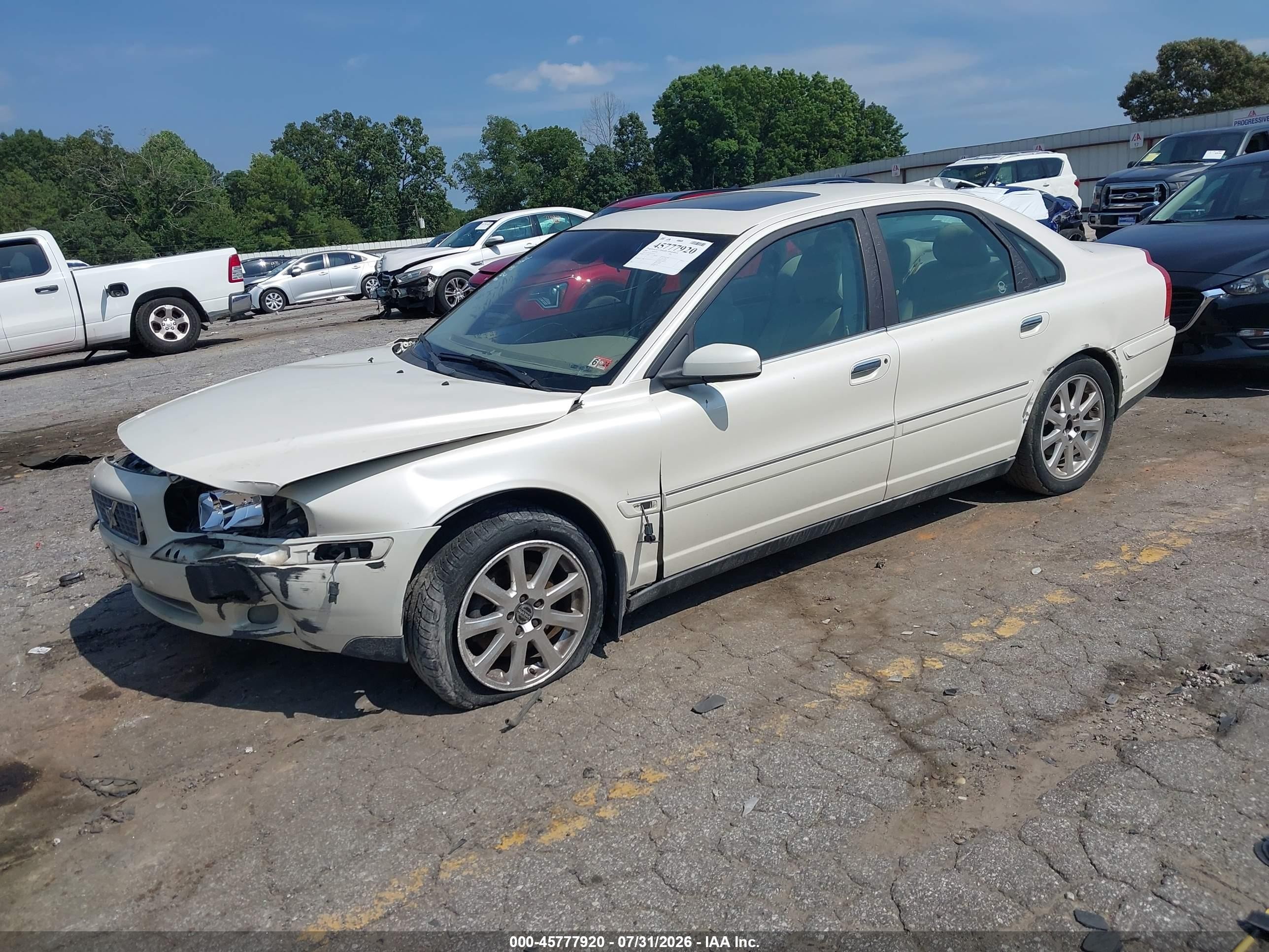 2005 Volvo S80 2.5t A/2.5t A Sr White vin: YV1TS592251395173