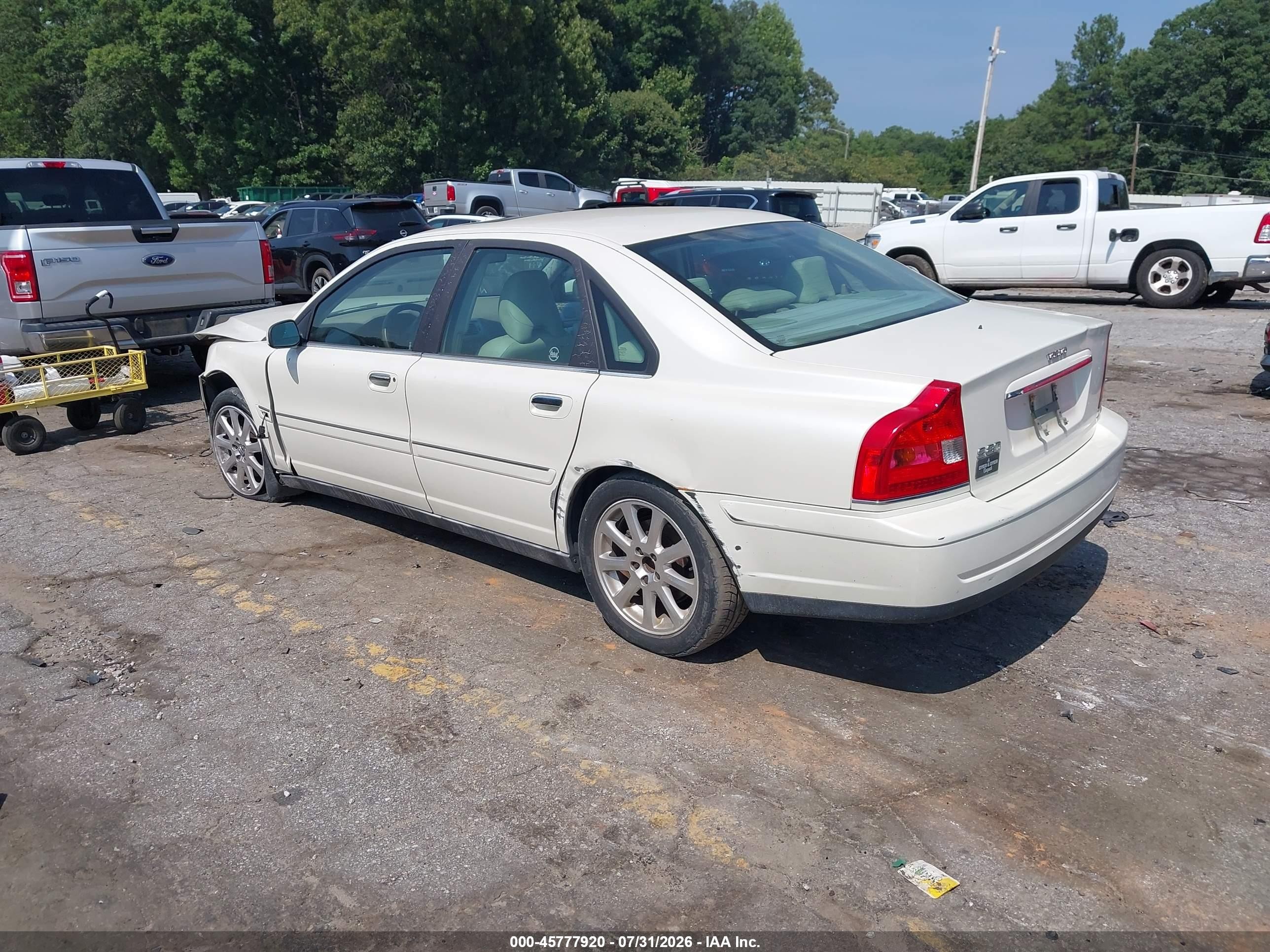 2005 Volvo S80 2.5t A/2.5t A Sr White vin: YV1TS592251395173