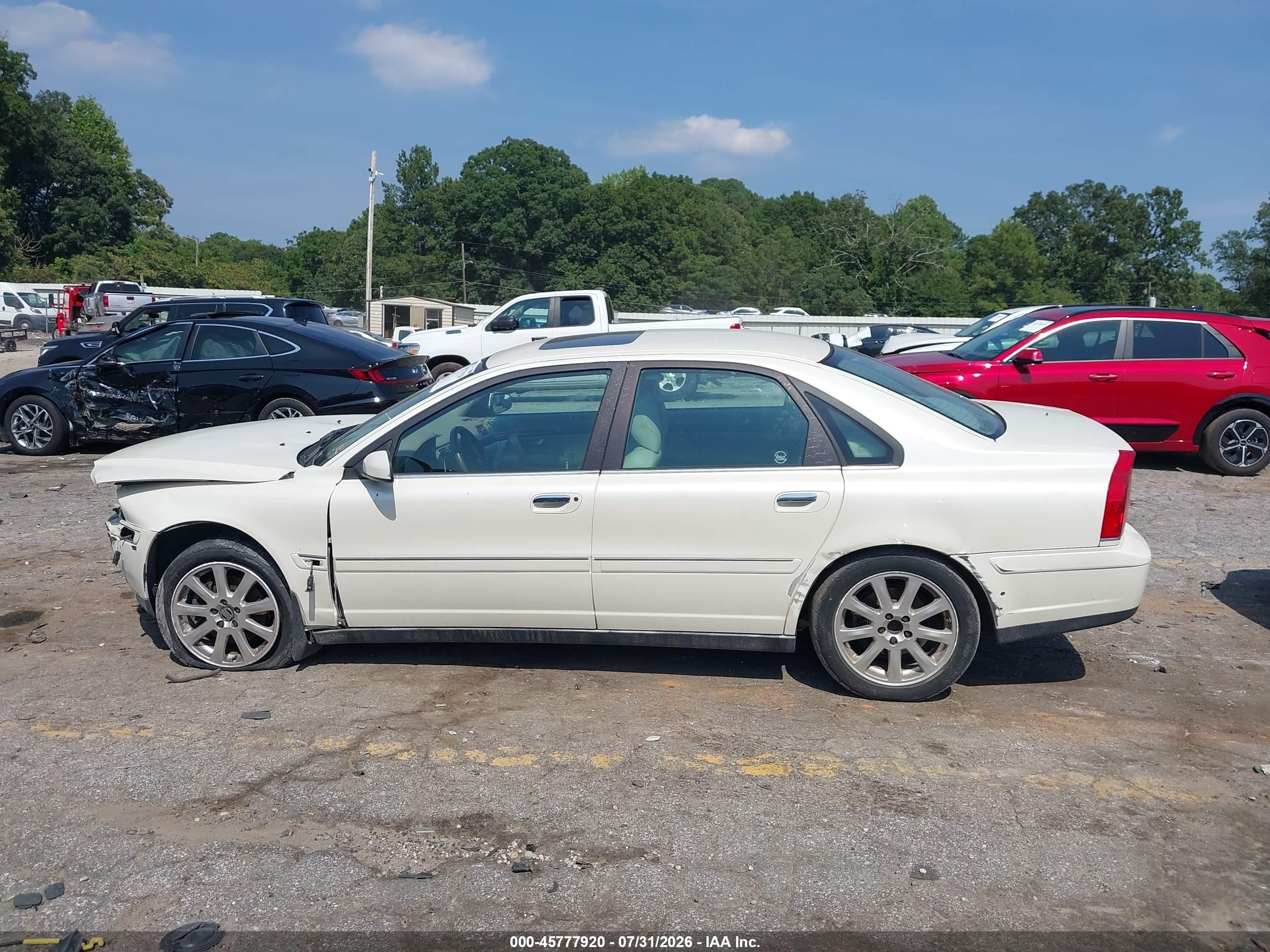 2005 Volvo S80 2.5t A/2.5t A Sr White vin: YV1TS592251395173