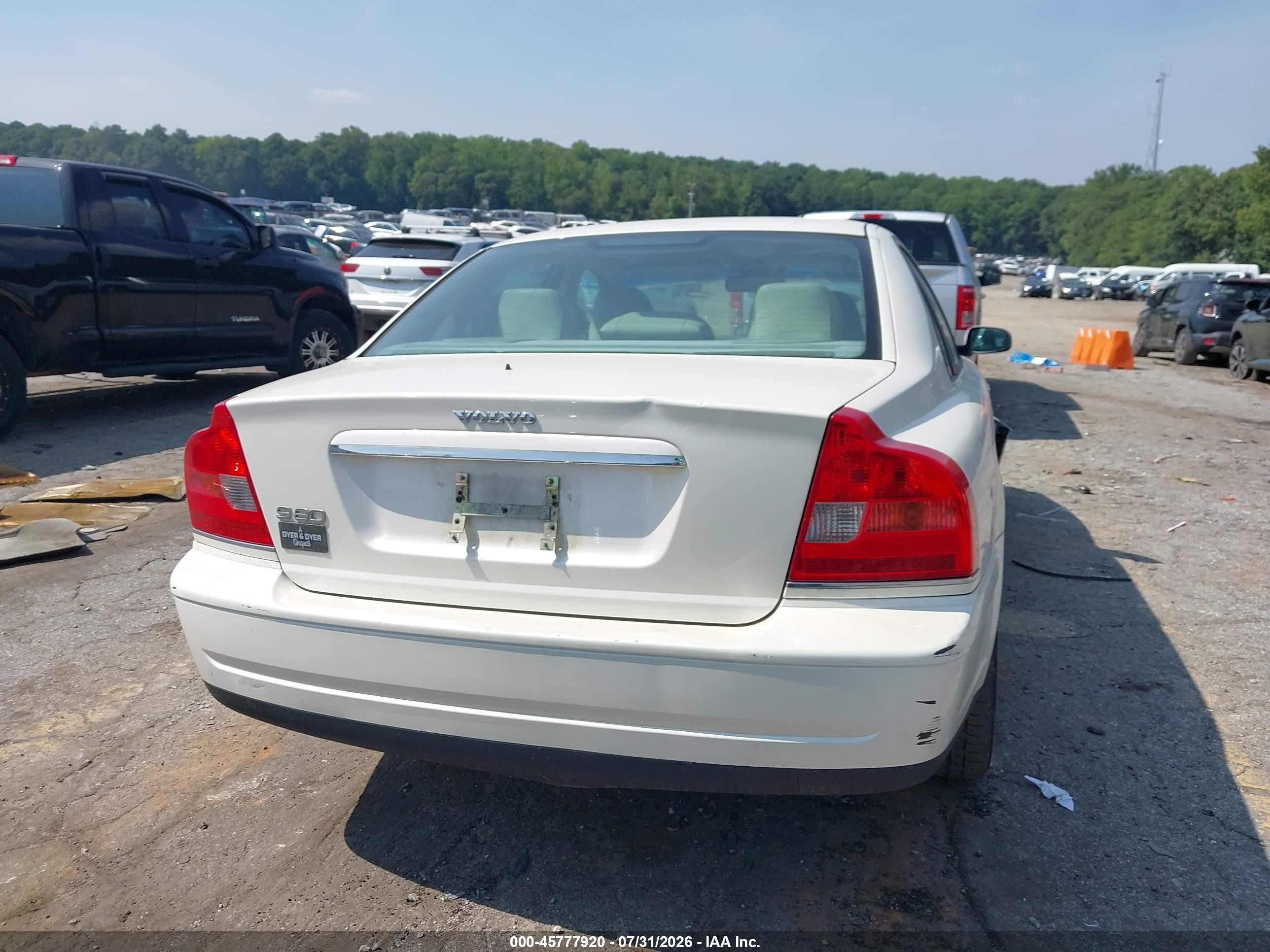 2005 Volvo S80 2.5t A/2.5t A Sr White vin: YV1TS592251395173