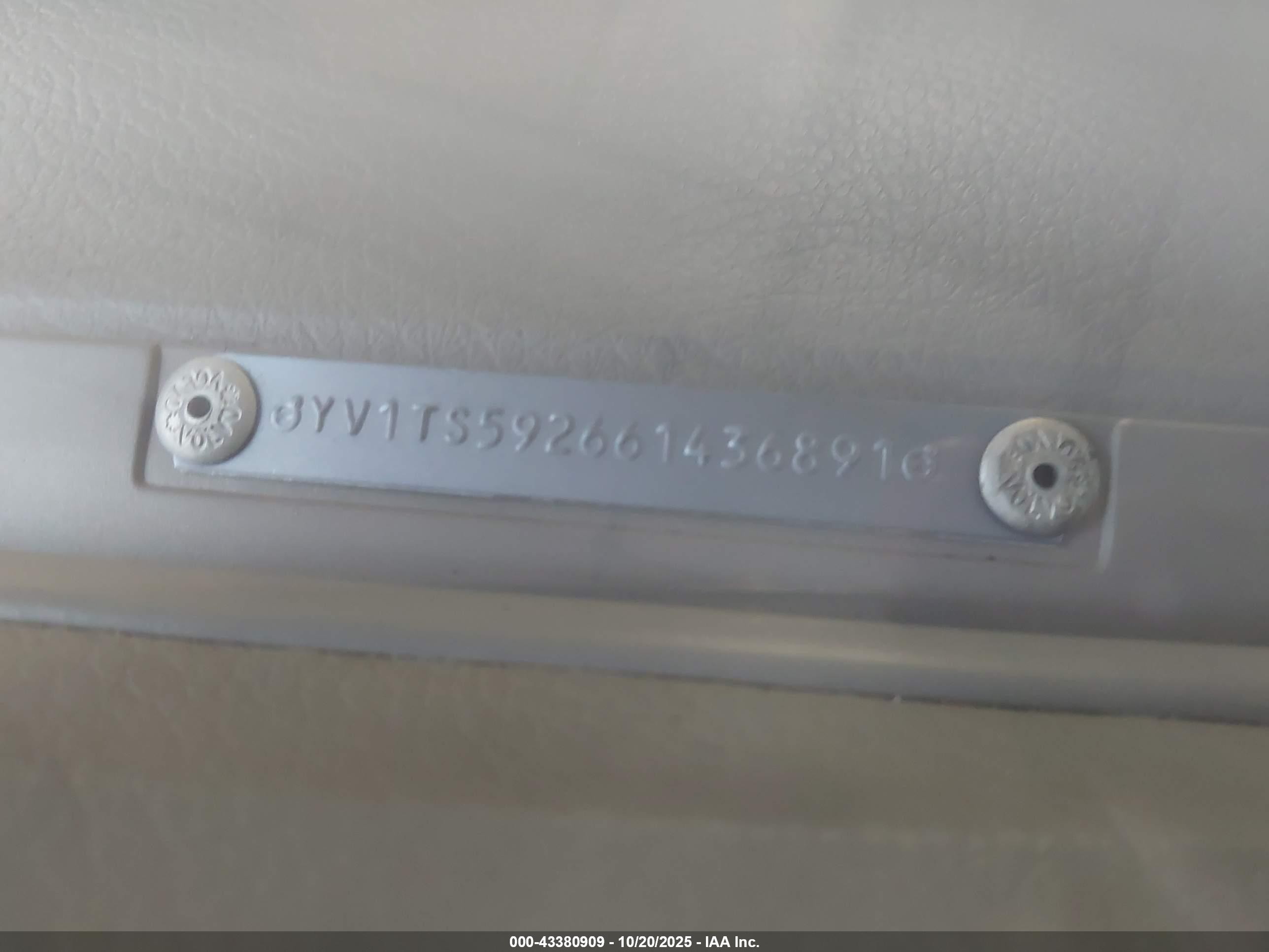 2006 Volvo S80 2.5t Черный vin: YV1TS592661436891