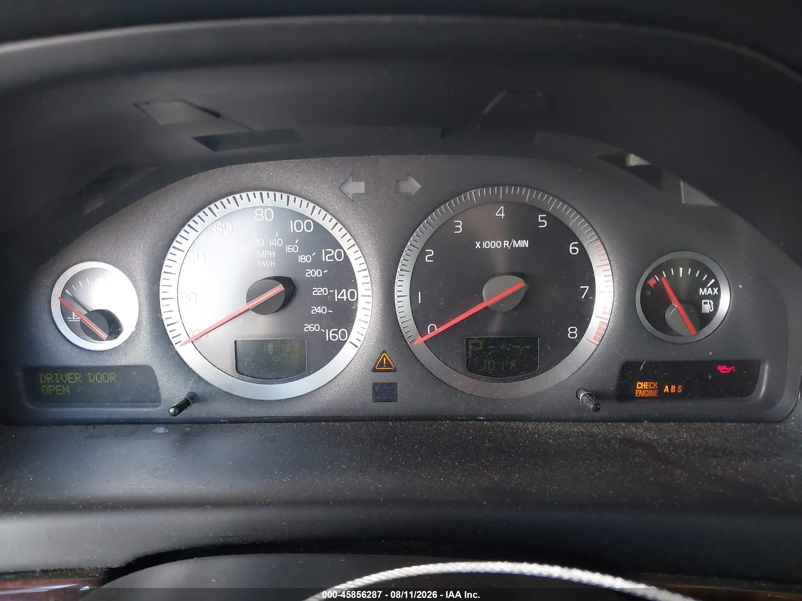 2006 Volvo S80 2.5t Silver vin: YV1TS592X61444914