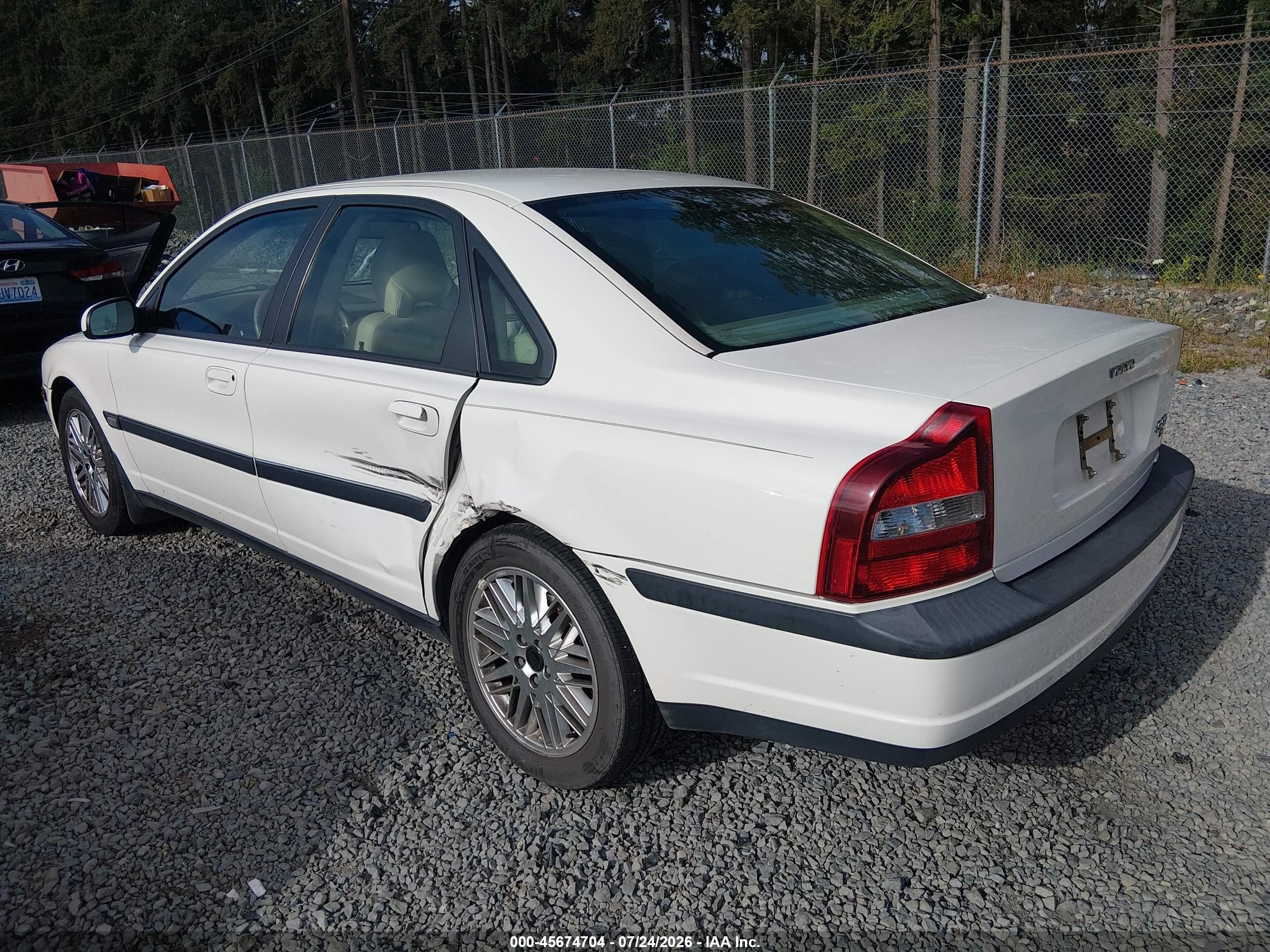 2001 Volvo S80 T6 White vin: YV1TS90D311180868
