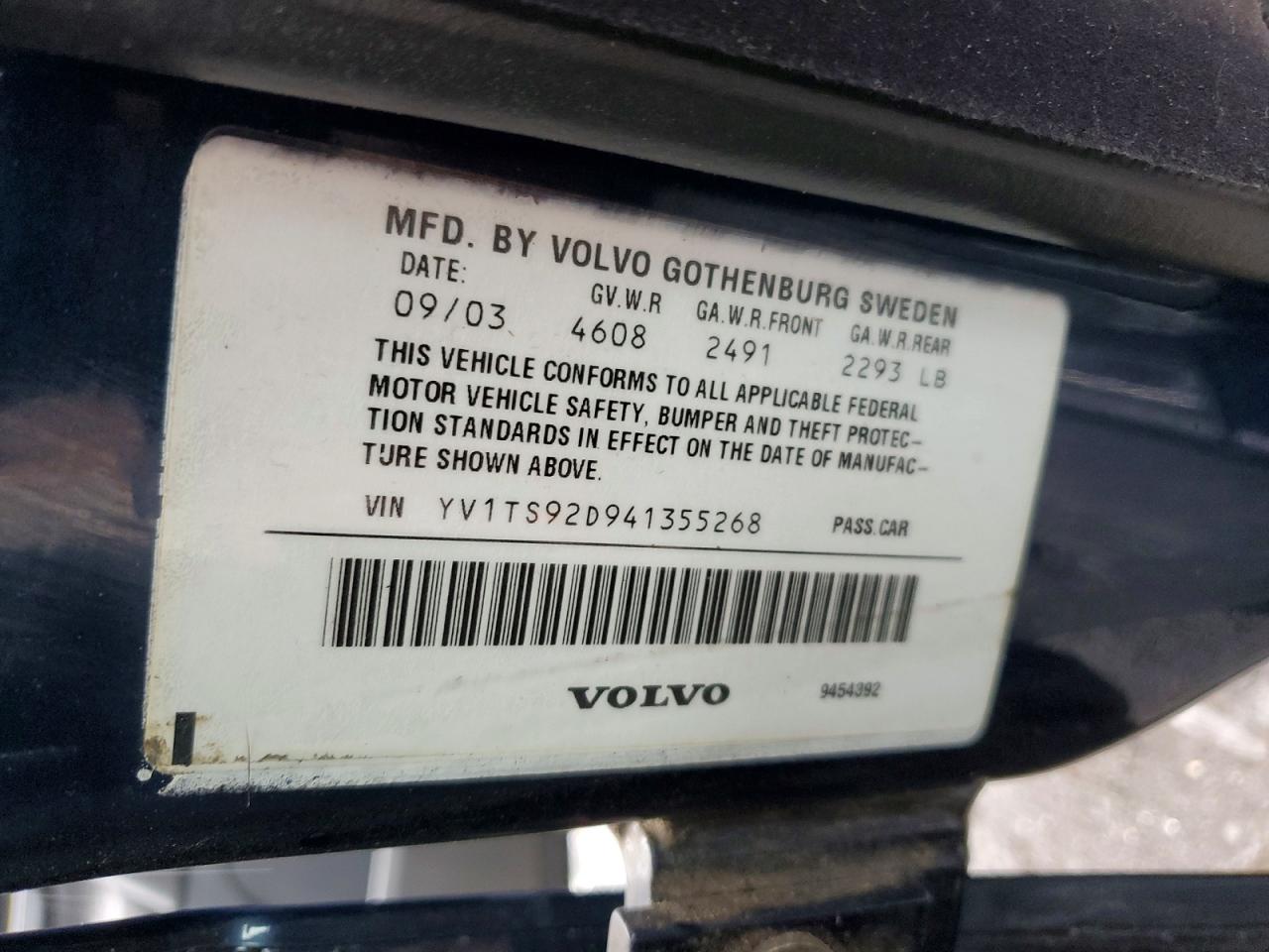2004 Volvo S80 Blue vin: YV1TS92D941355268