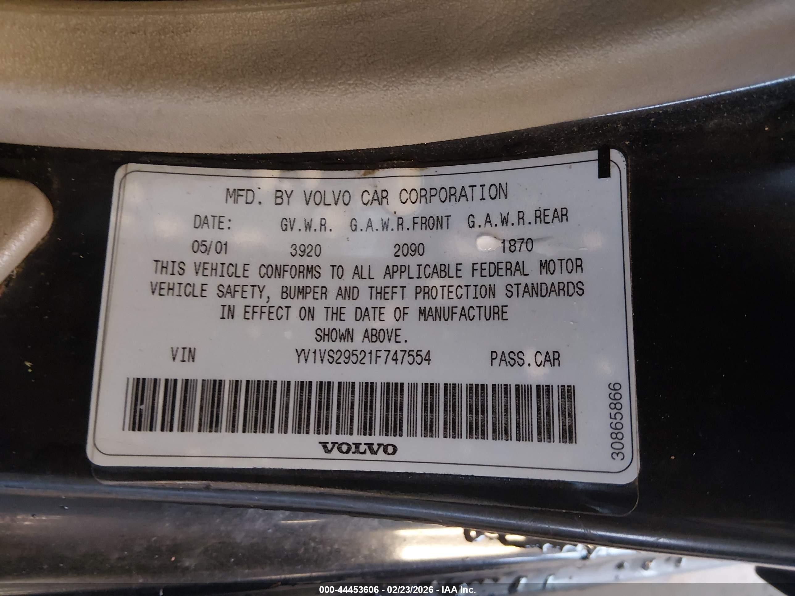 2001 Volvo S40 A/sport Edition Black vin: YV1VS29521F747554