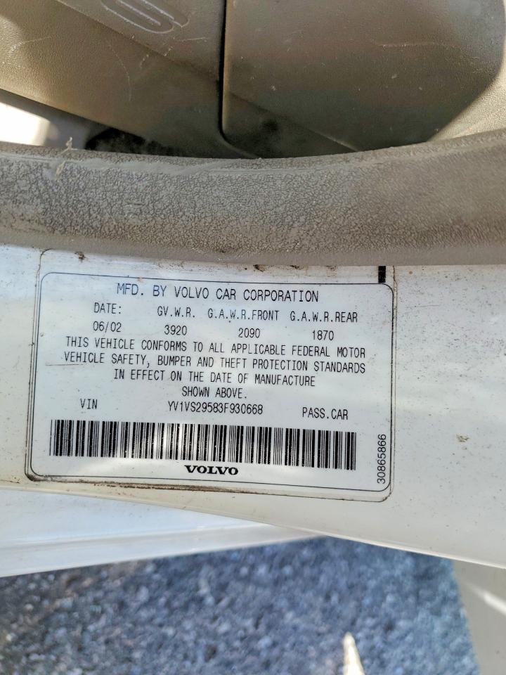 2001 Volvo S40 1.9t Белый vin: YV1VS29583F930668