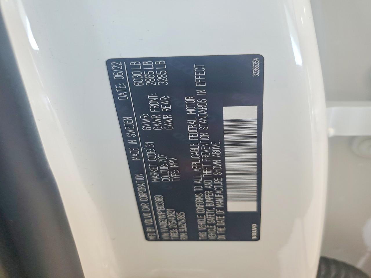 2023 Volvo Xc90 Plus White vin: YV40621N1P1903389