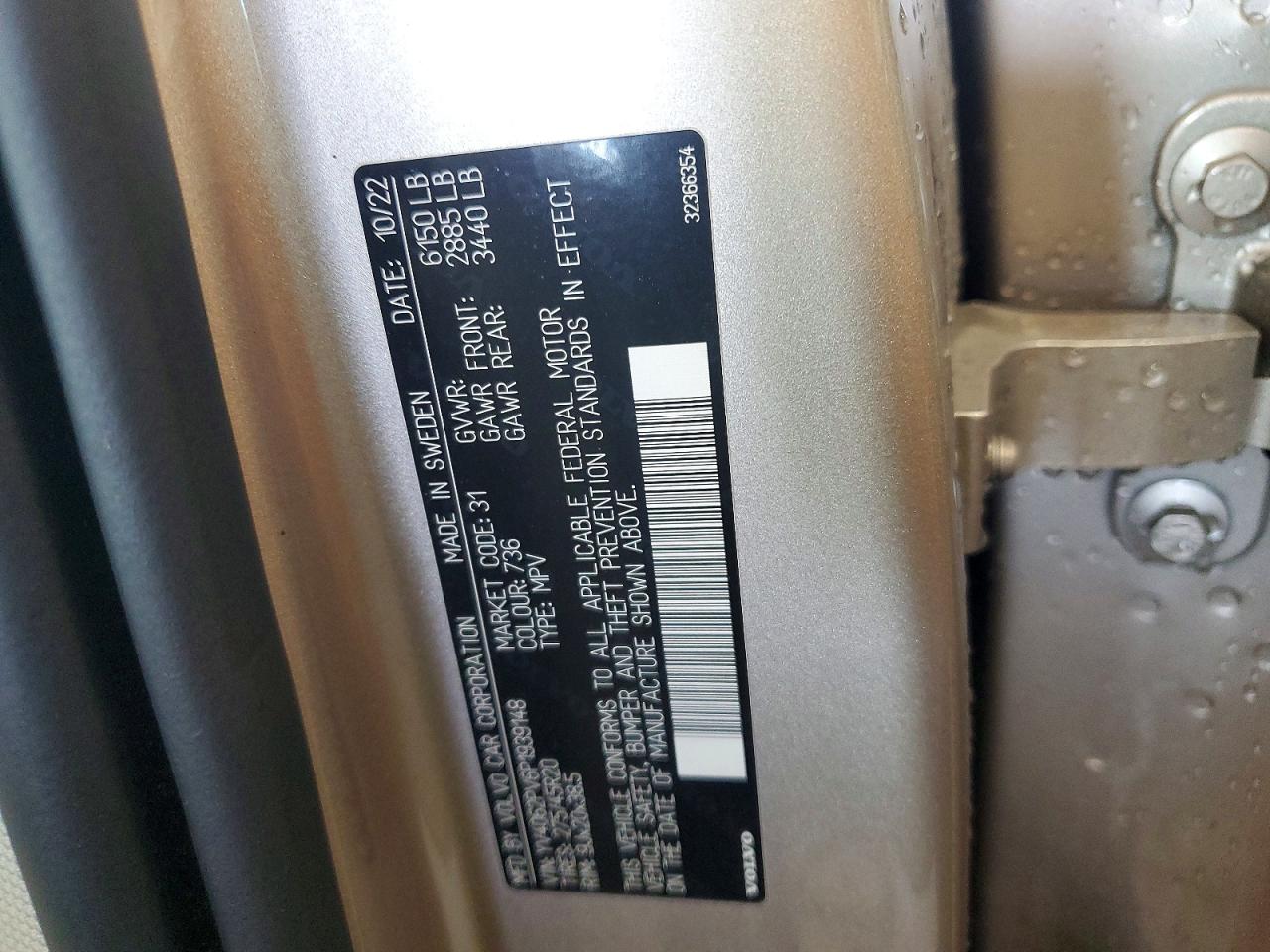 2023 Volvo Xc90 Core Cream vin: YV4062PV6P1939148