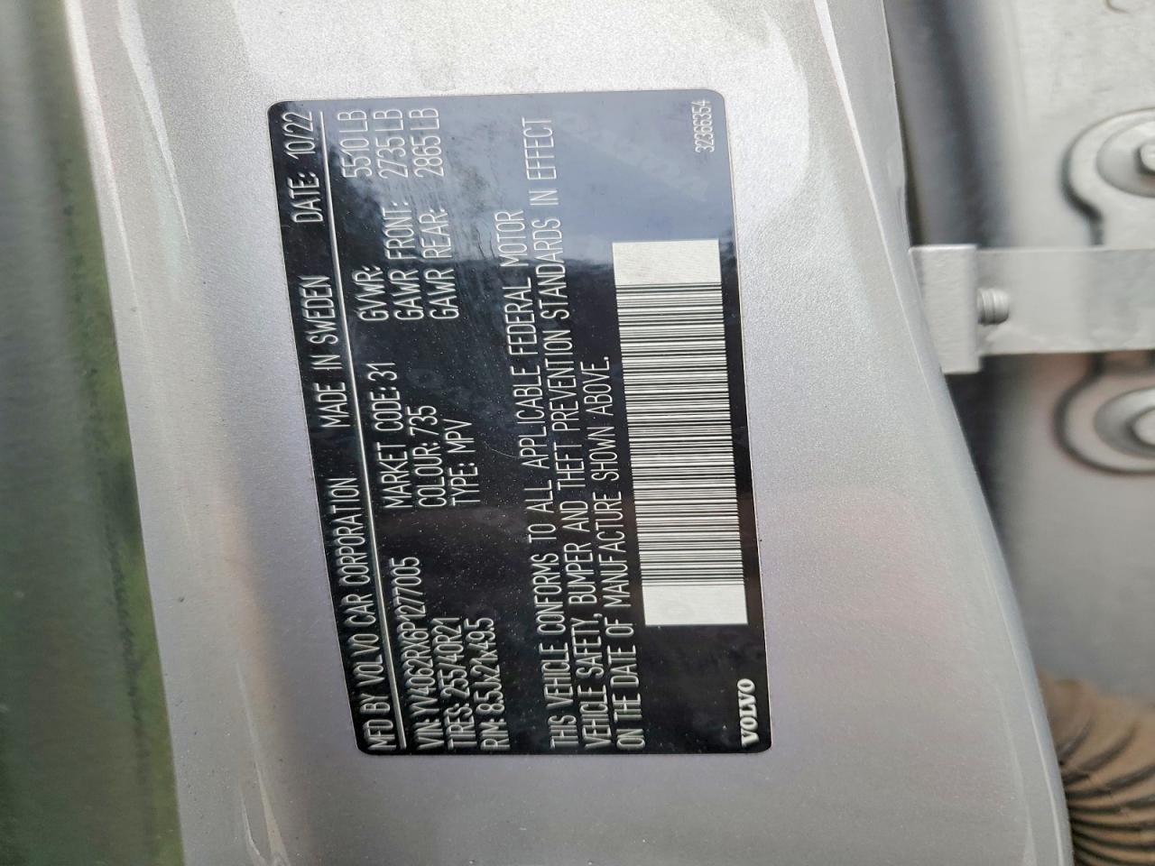 2023 Volvo Xc60 Ultimate Silver vin: YV4062RX6P1277005