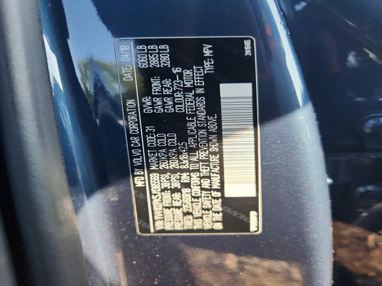 2018 Volvo Xc90 T5 Blue vin: YV4102PK5J1385569