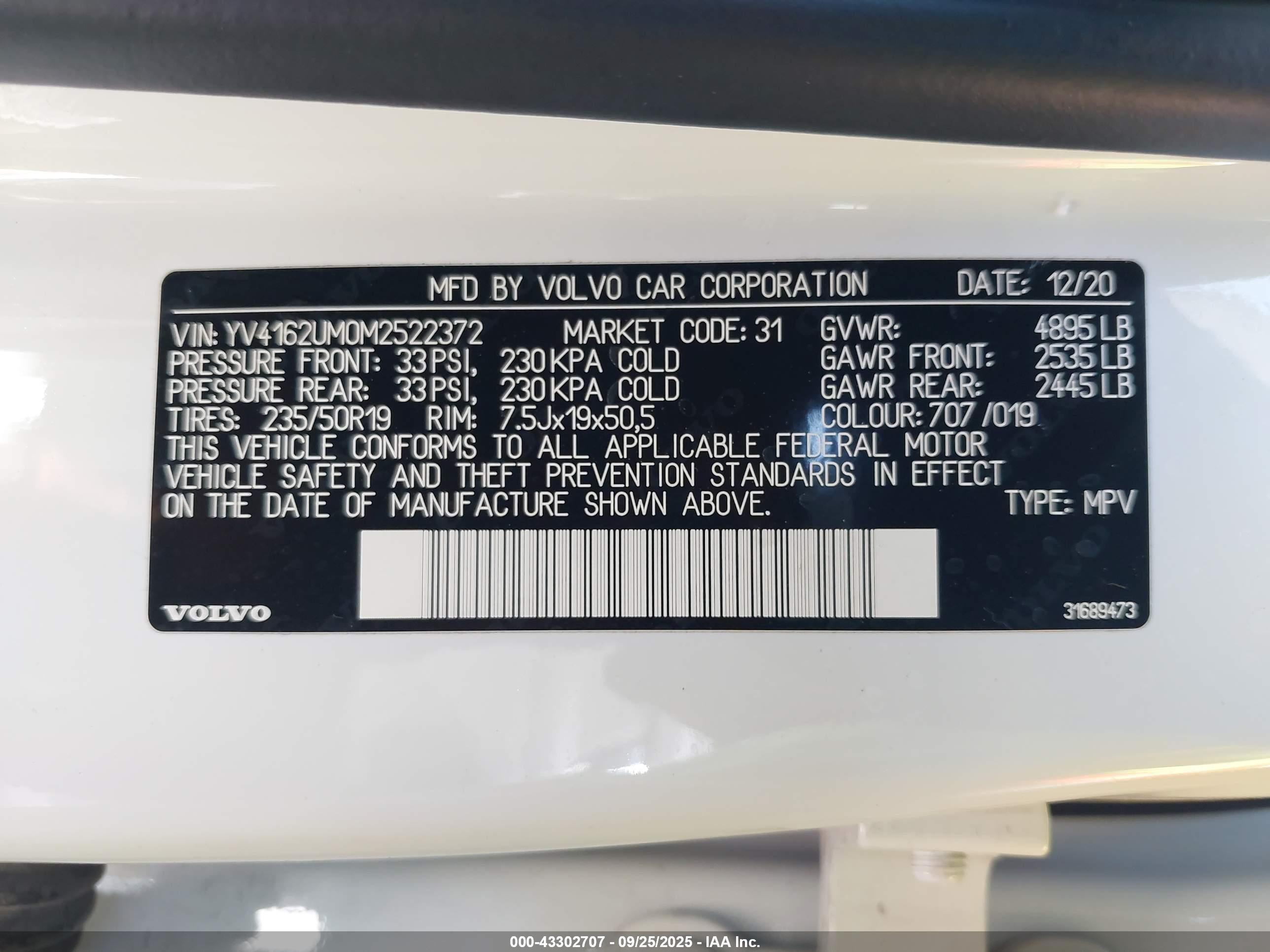 2021 Volvo Xc40 T5 R-design White vin: YV4162UM0M2522372