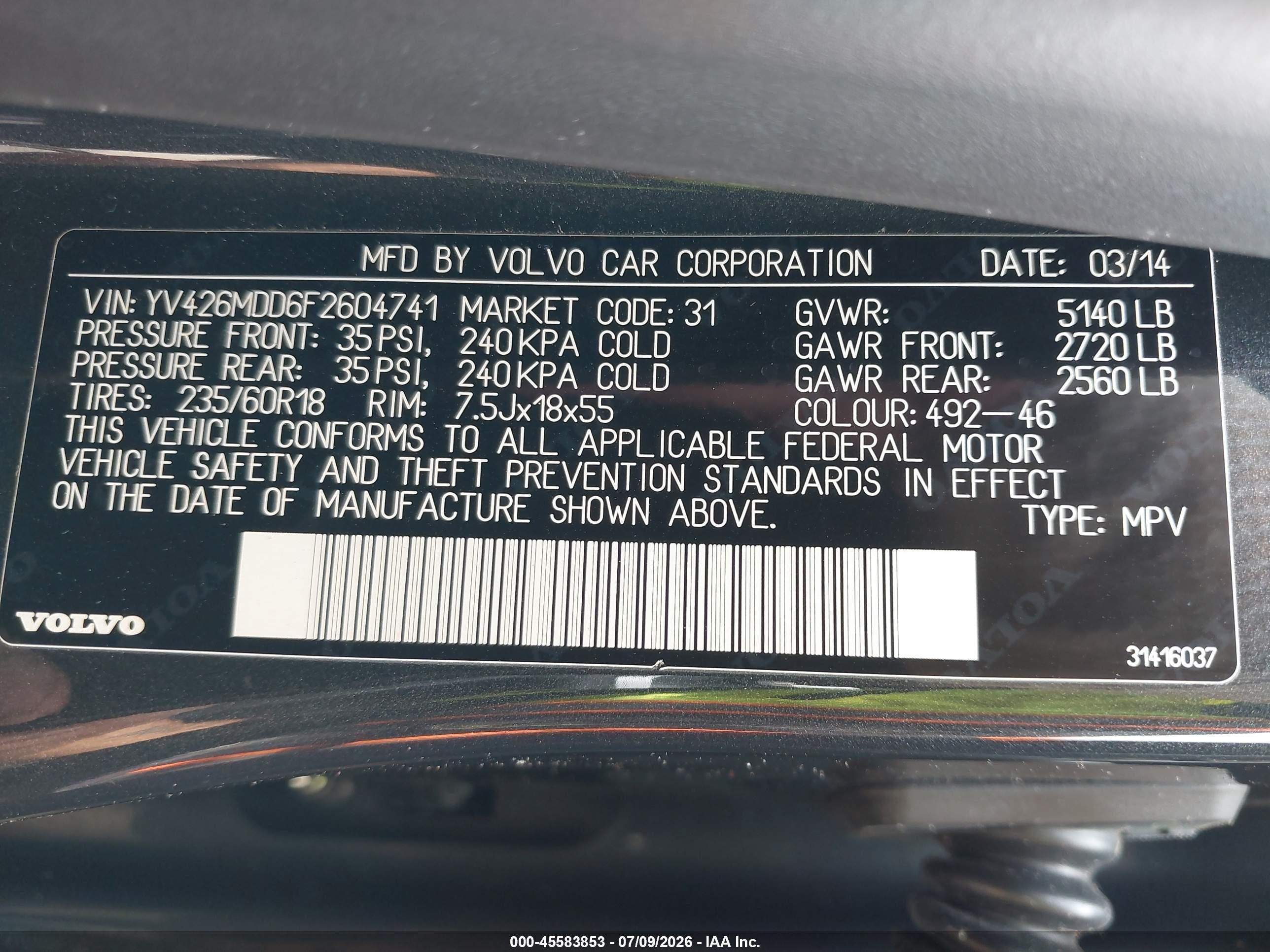 2015 Volvo Xc60 T5 Platinum Gray vin: YV426MDD6F2604741