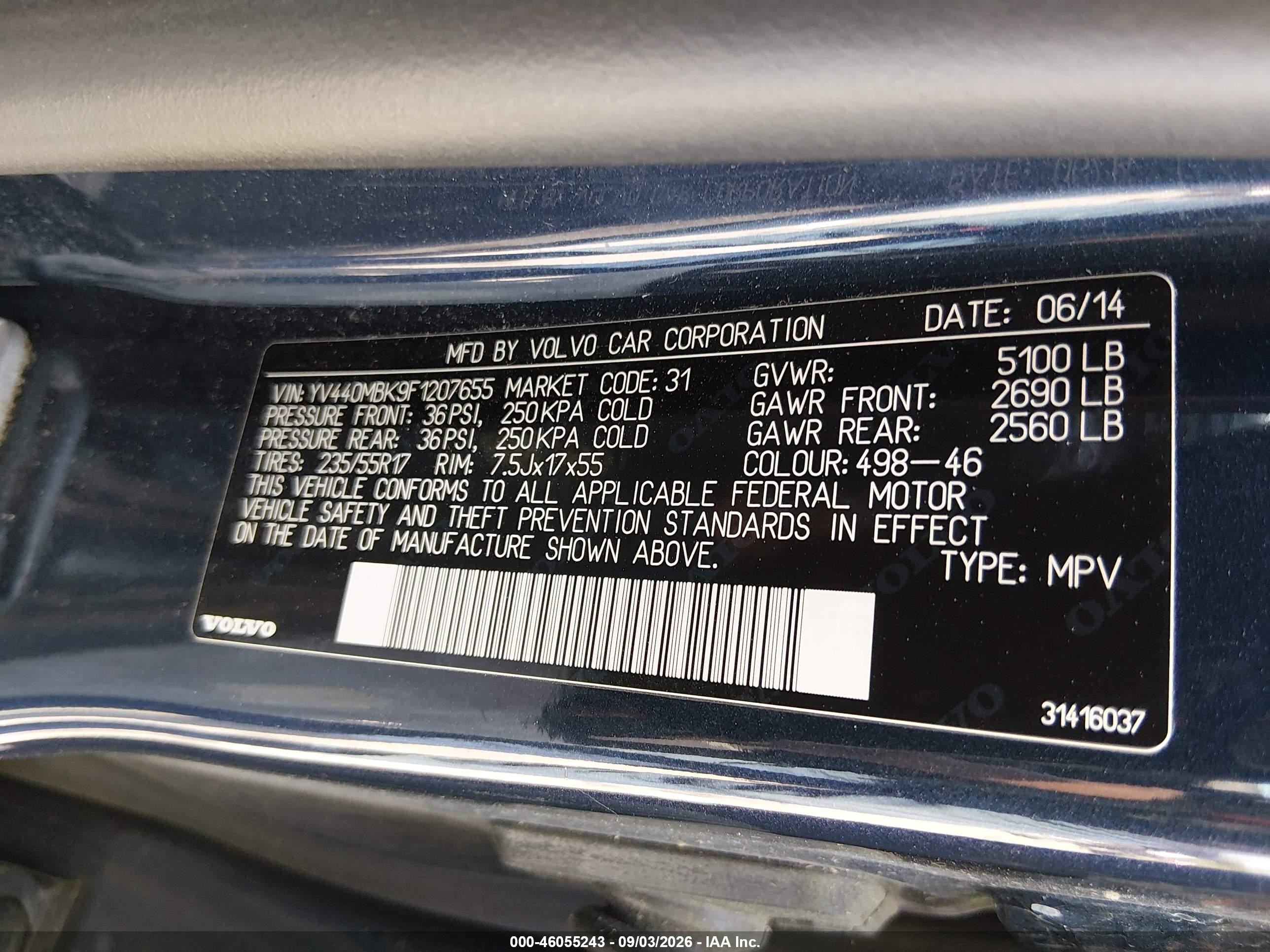 2015 Volvo Xc70 T5 Premier Blue vin: YV440MBK9F1207655