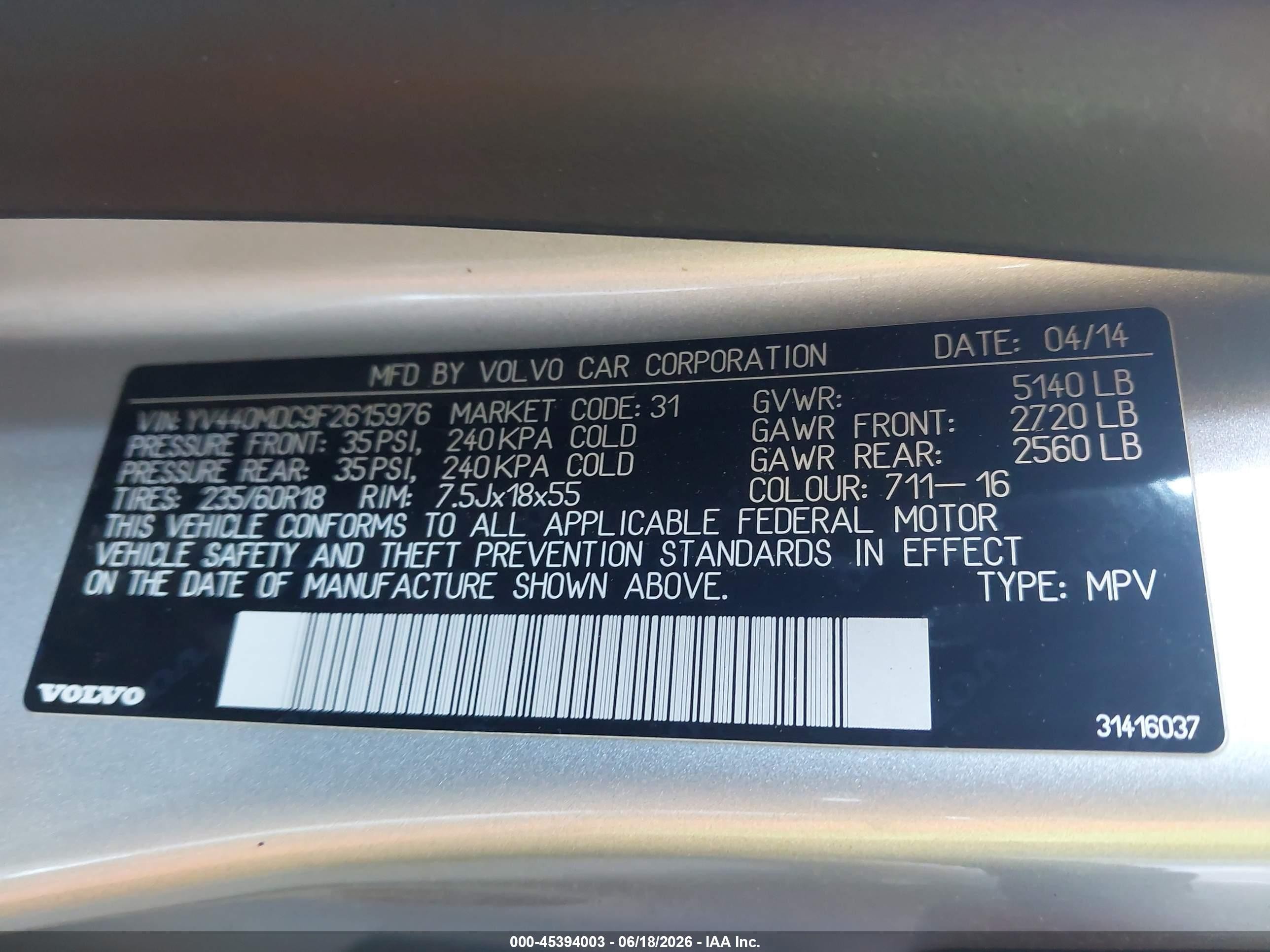 2015 Volvo Xc60 T5 Premier Plus Silver vin: YV440MDC9F2615976