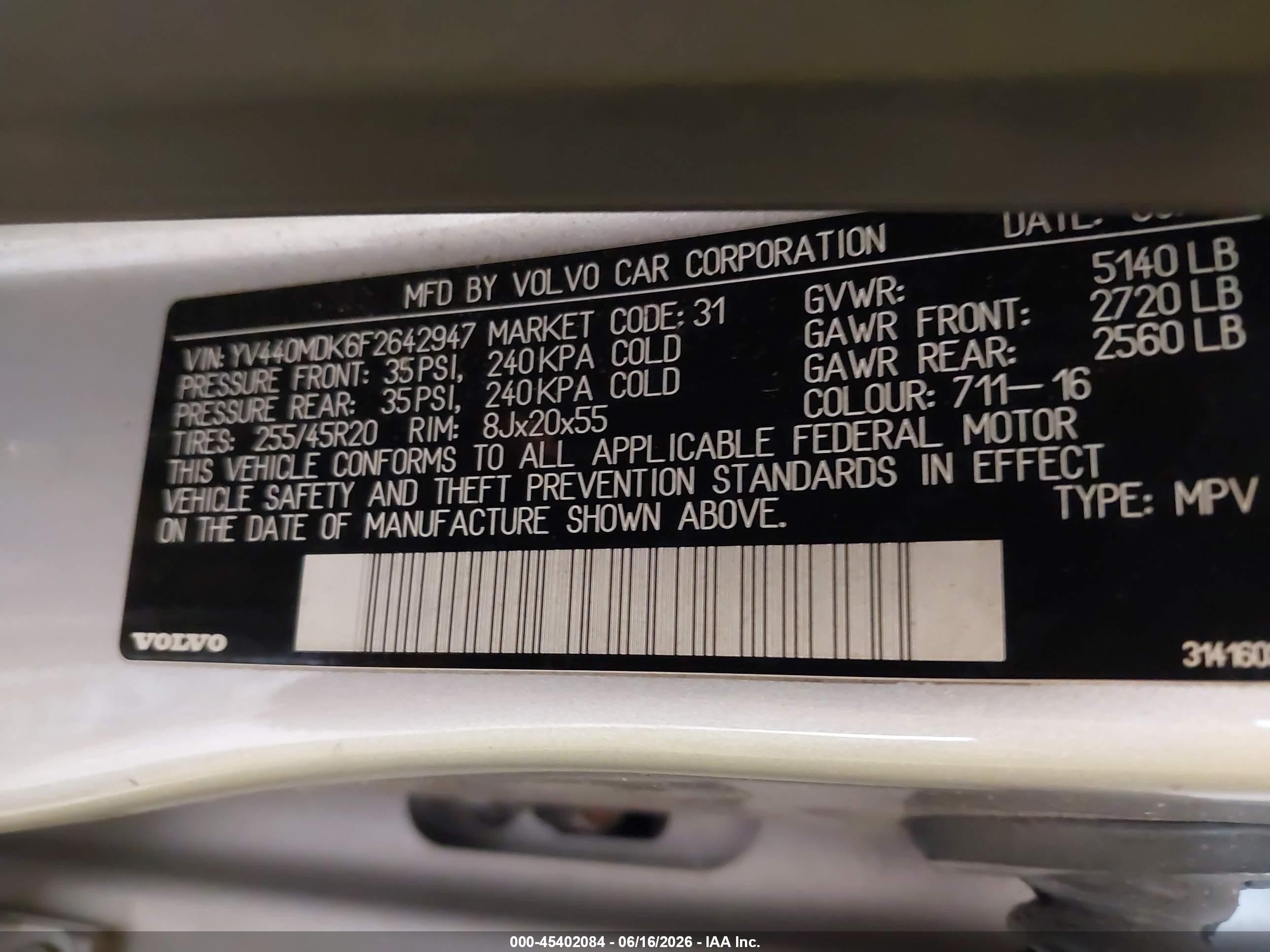 2015 Volvo Xc60 T5 Premier Silver vin: YV440MDK6F2642947