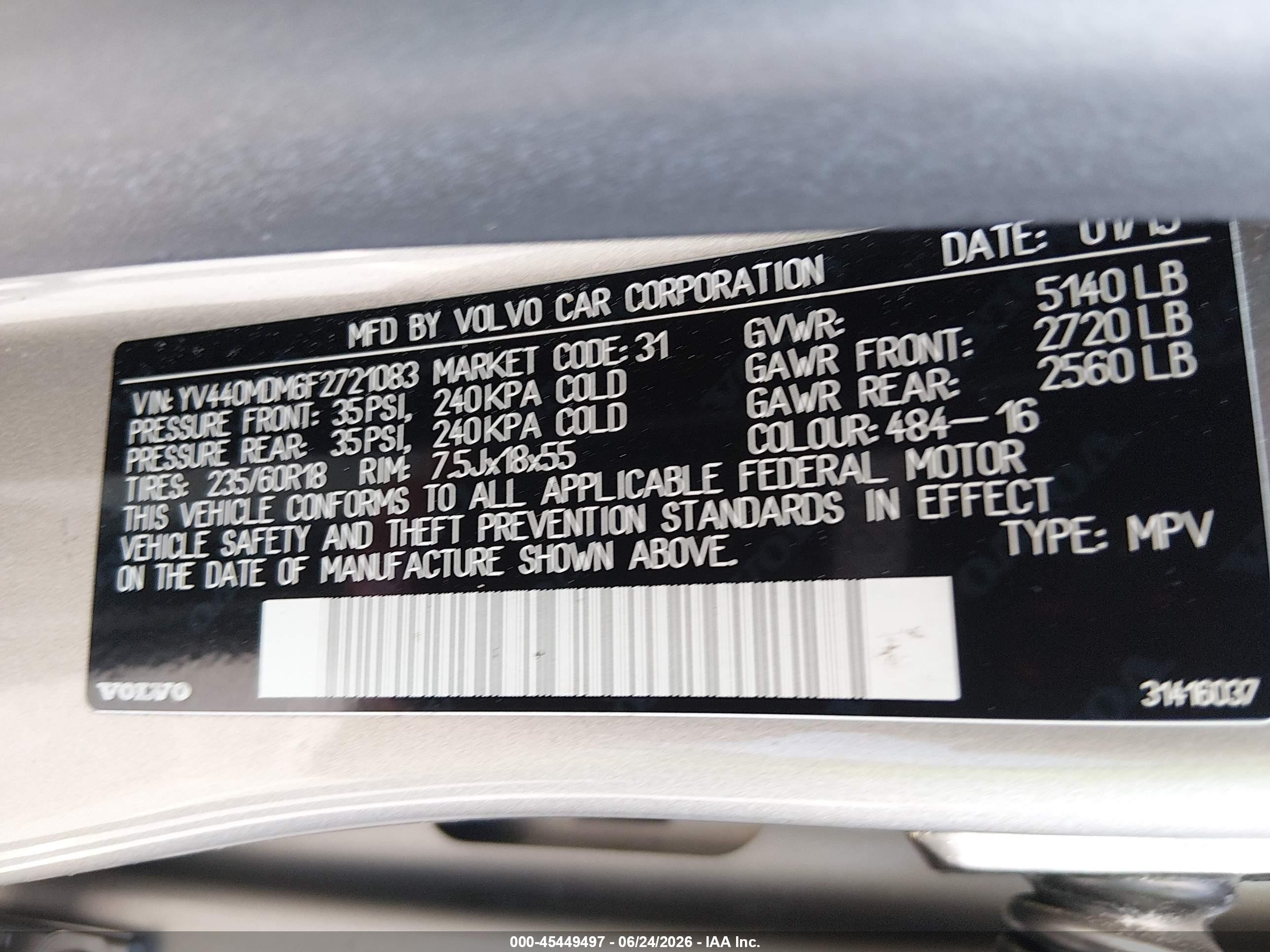 2015 Volvo Xc60 T5 Platinum Beige vin: YV440MDM6F2721083