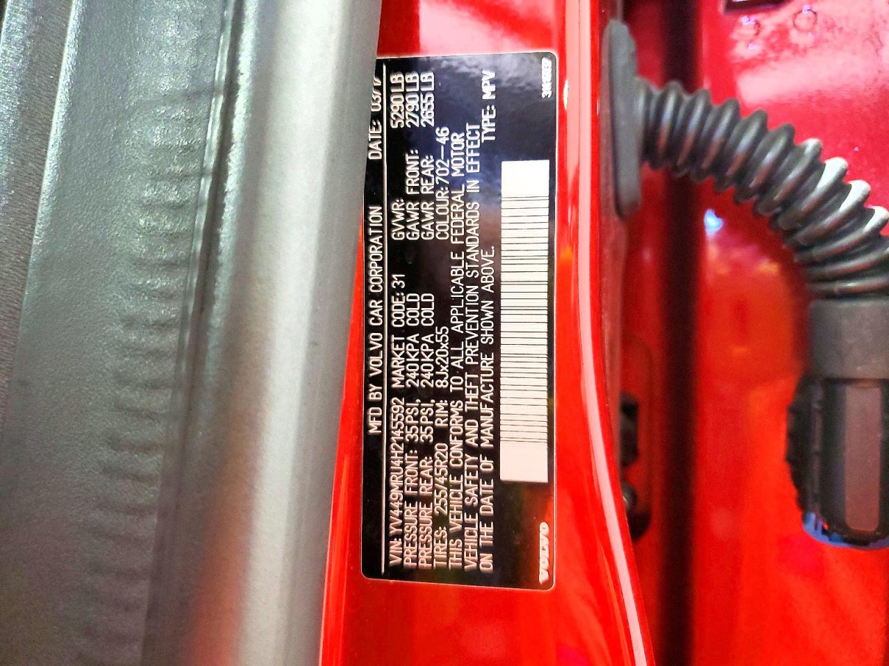 2017 Volvo Xc60 T6 Inscription Red vin: YV449MRU4H2145592