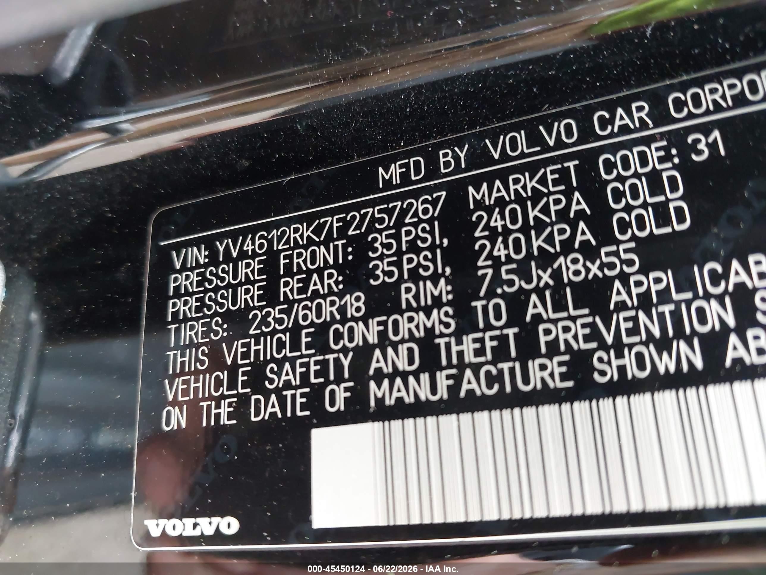 2015 Volvo Xc60 T5/t5 Premier Black vin: YV4612RK7F2757267
