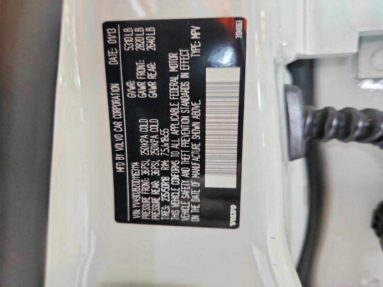 2013 Volvo Xc70 T6 White vin: YV4902BZ0D1163114