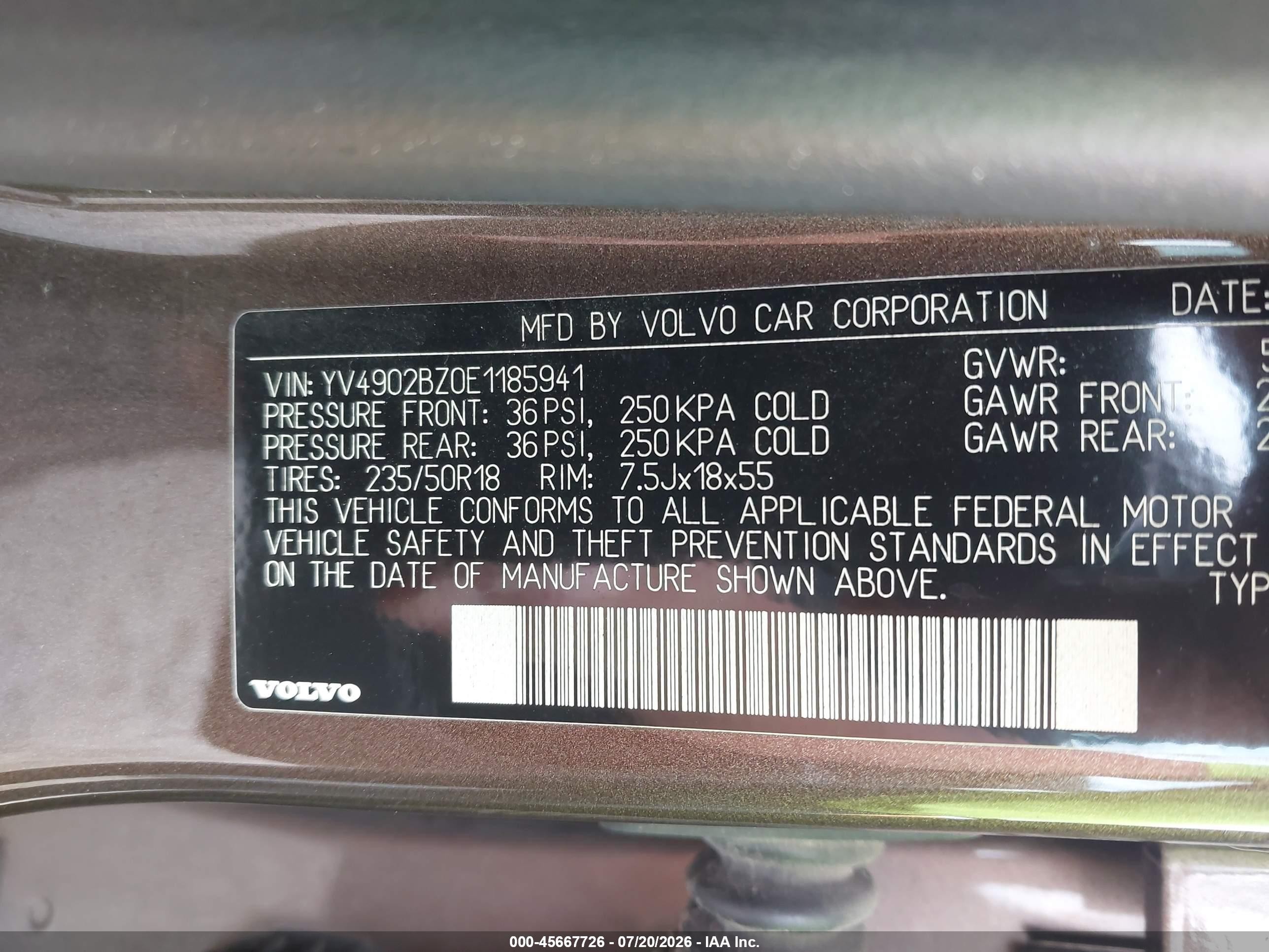 2014 Volvo Xc70 T6 Premier Plus Brown vin: YV4902BZ0E1185941