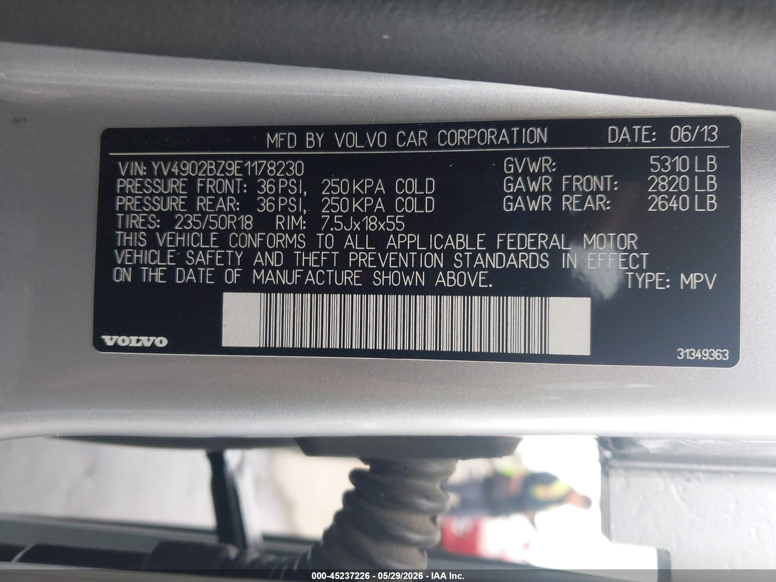 2014 Volvo Xc70 T6/t6 Platinum/t6 Premier Plus Серебряный vin: YV4902BZ9E1178230