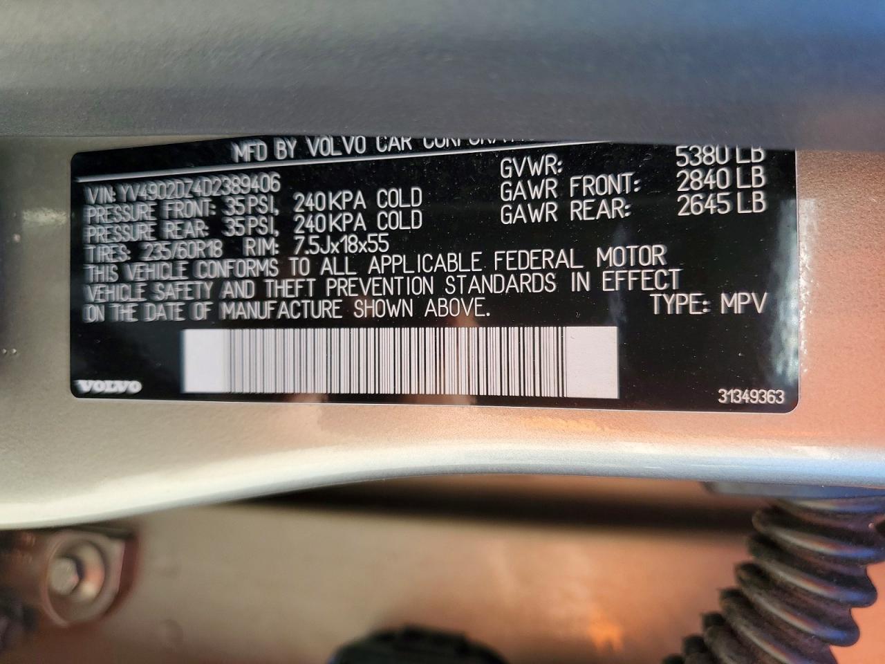 2013 Volvo Xc60 T6 Silver vin: YV4902DZ4D2389406