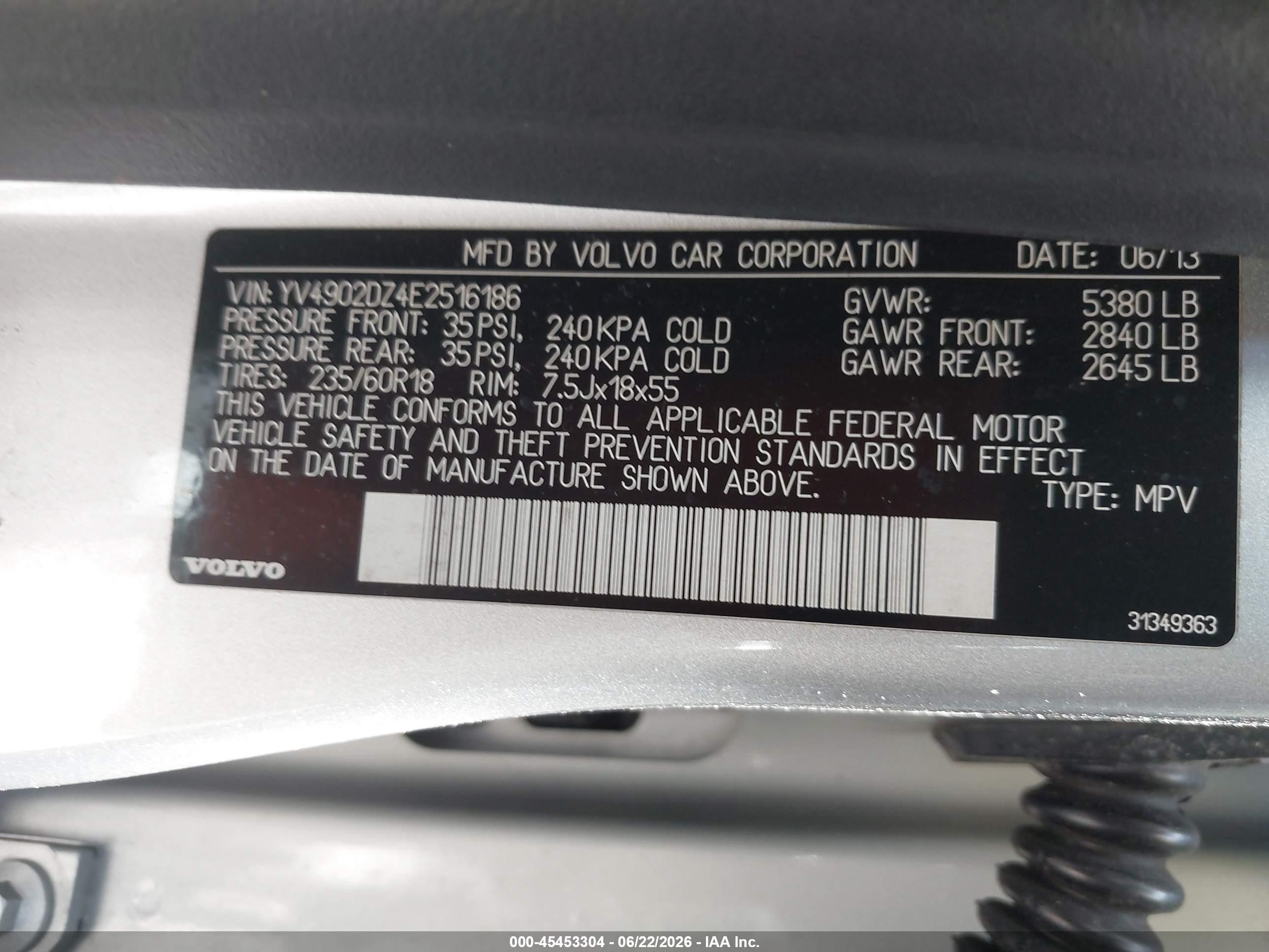 2014 Volvo Xc60 T6 R-design Premier Plus Silver vin: YV4902DZ4E2516186