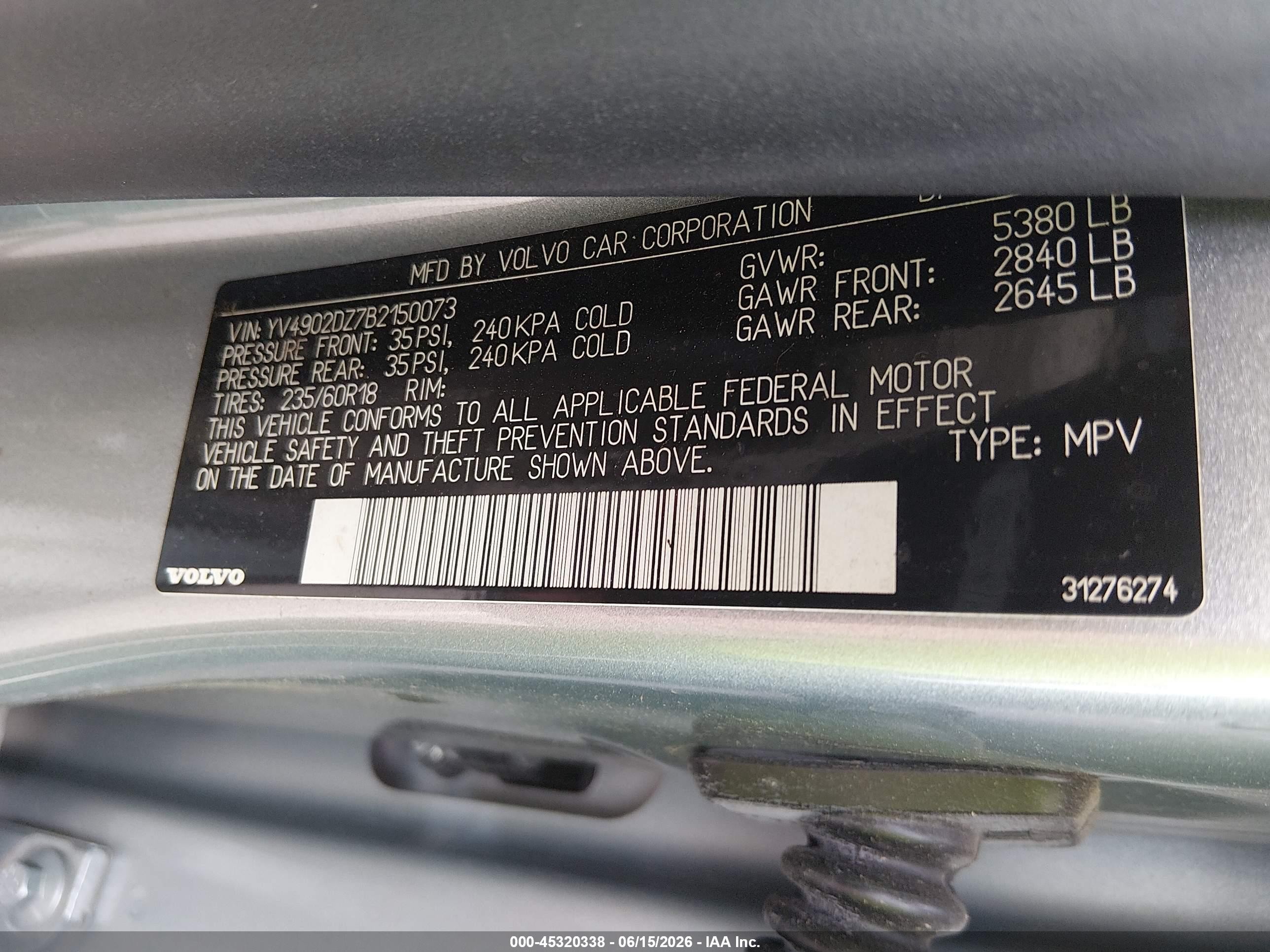 2011 Volvo Xc60 T6/t6 R-design Silver vin: YV4902DZ7B2150073