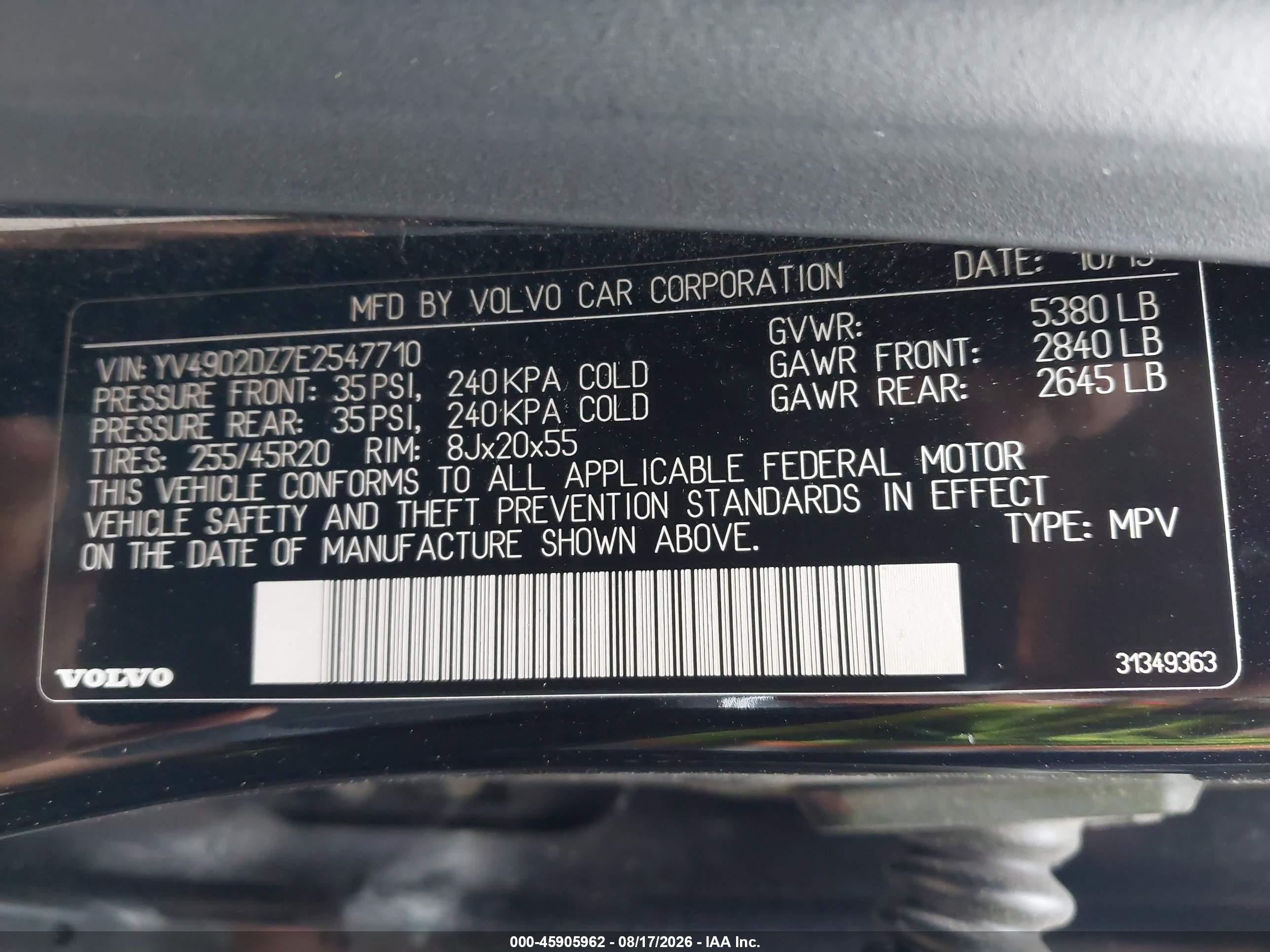 2014 Volvo Xc60 T6 R-design Premier Plus Black vin: YV4902DZ7E2547710