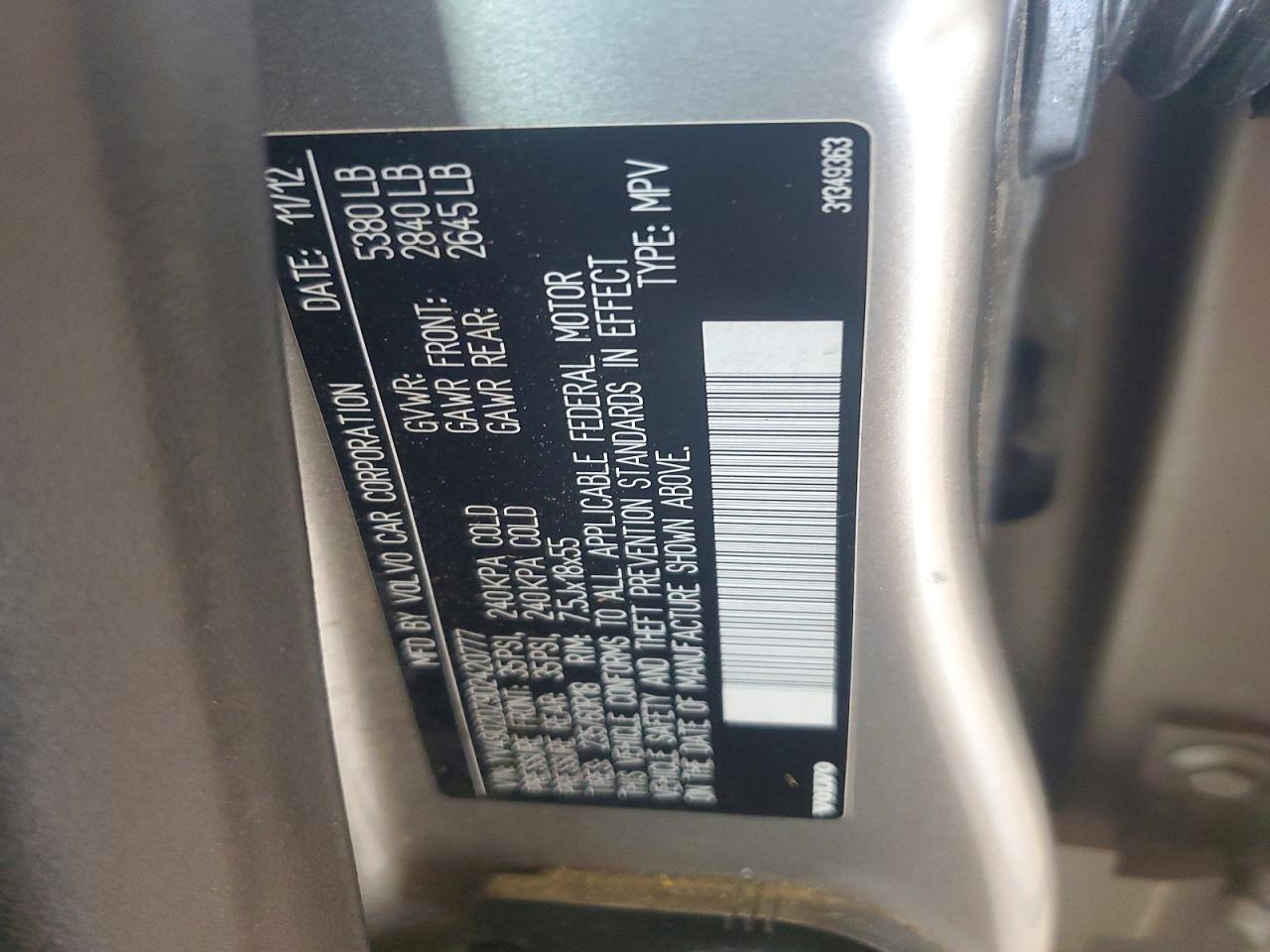2013 Volvo Xc60 T6 Silver vin: YV4902DZ9D2420777
