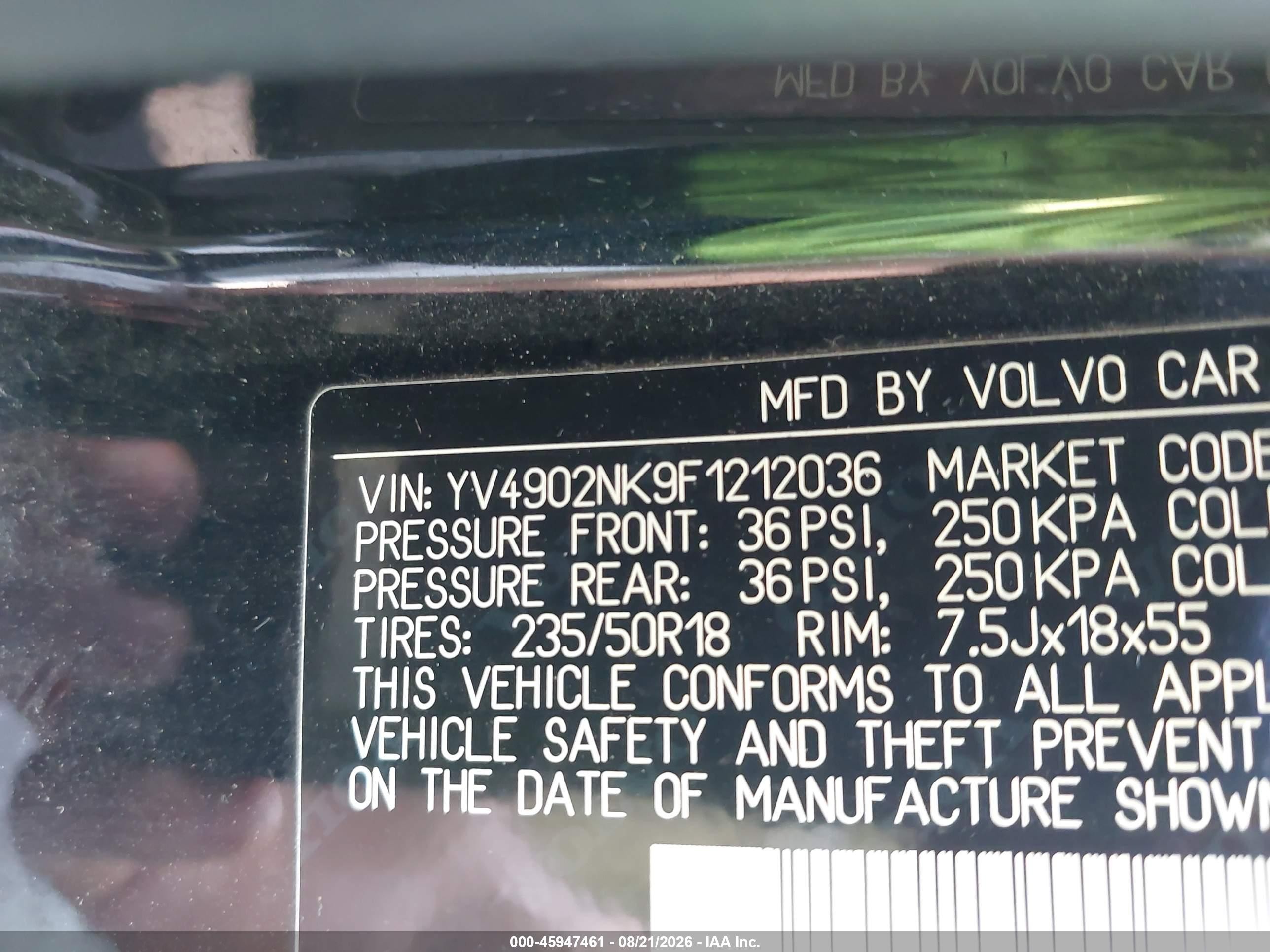 2015 Volvo Xc70 T6 Black vin: YV4902NK9F1212036