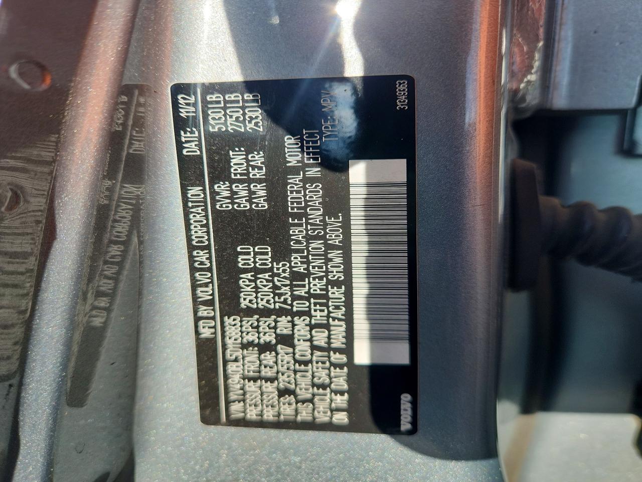 2013 Volvo Xc70 3.2 Серебряный vin: YV4940BL5D1158835
