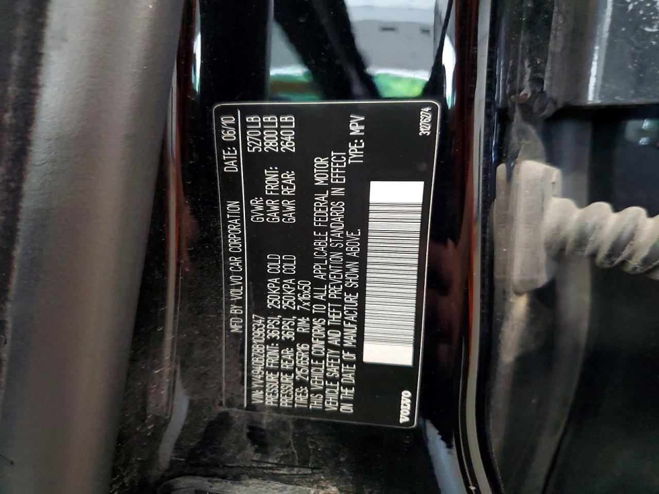 2011 Volvo Xc70 3.2 Black vin: YV4940BZ8B1096347