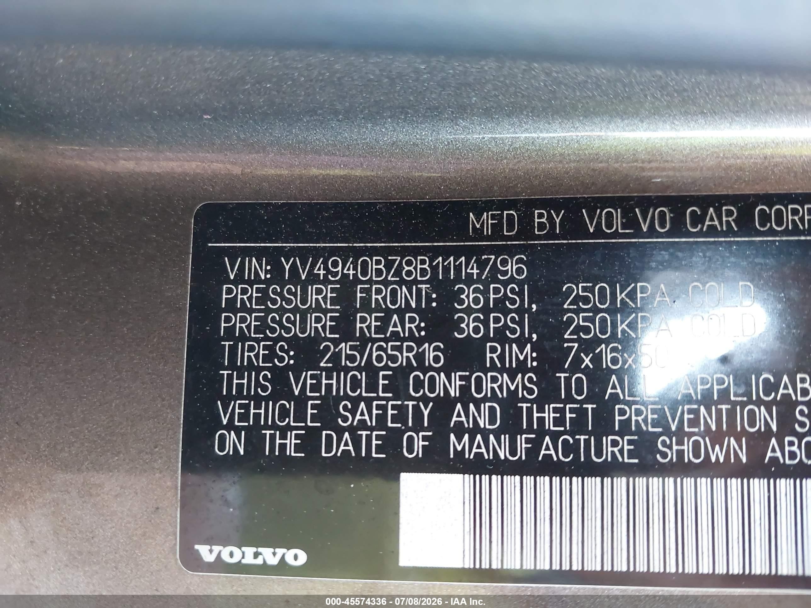 2011 Volvo Xc70 3.2l Gold vin: YV4940BZ8B1114796