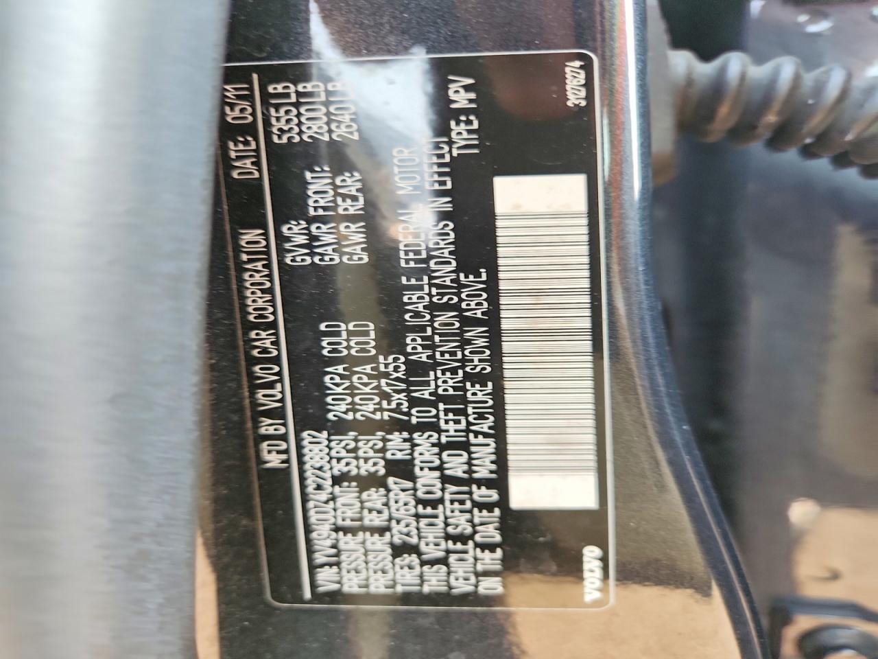 2012 Volvo Xc60 3.2 Gray vin: YV4940DZ4C2238802