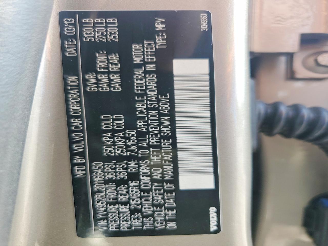 2013 Volvo Xc70 3.2 Silver vin: YV4952BL2D1166450