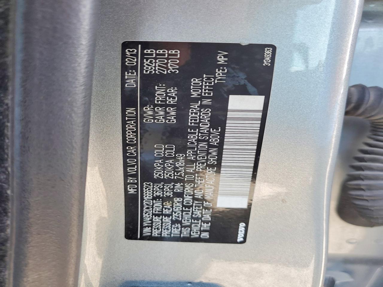 2013 Volvo Xc90 3.2 Silver vin: YV4952CY2D1666523