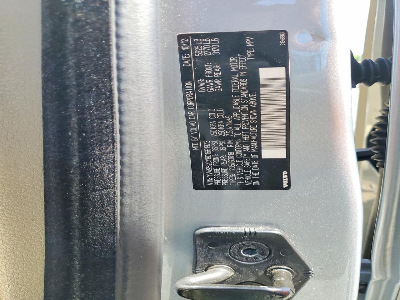 2013 Volvo Xc90 3.2 Серебряный vin: YV4952CY8D1661973