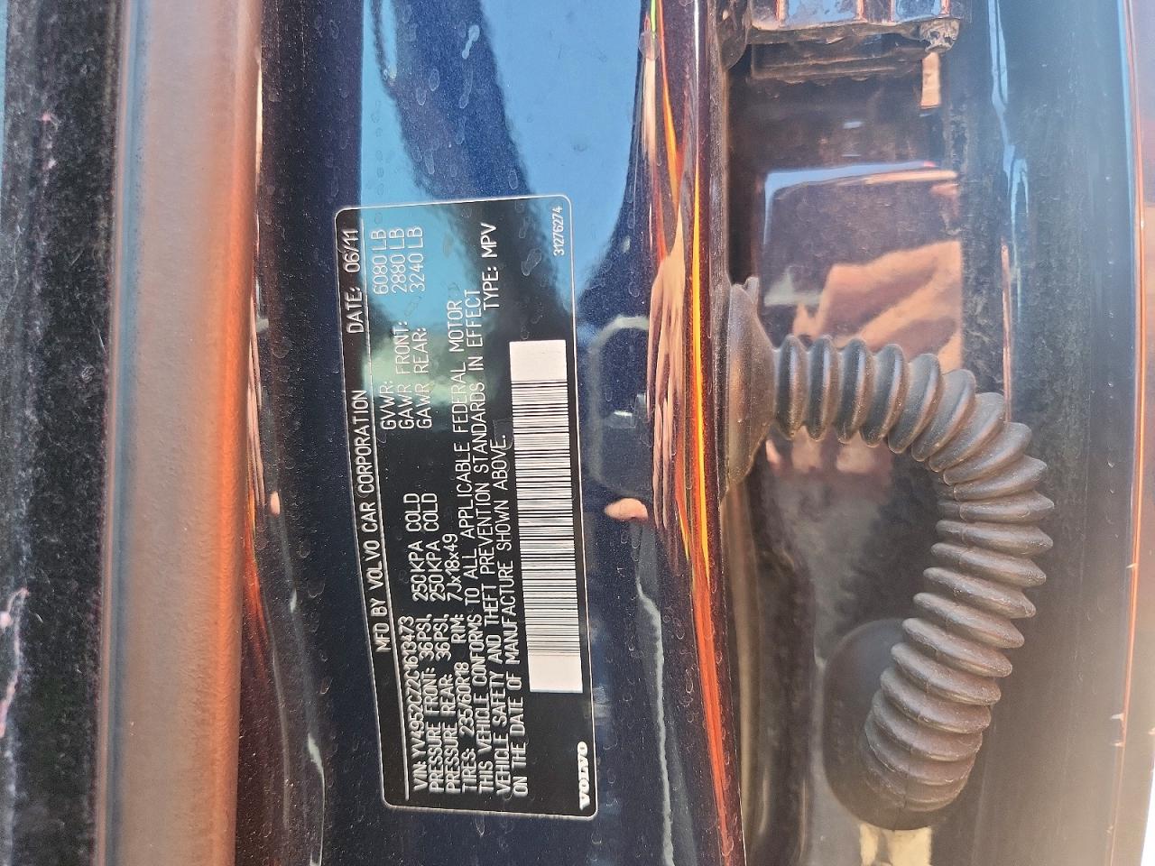 2012 Volvo Xc90 3.2 Blue vin: YV4952CZ2C1613473