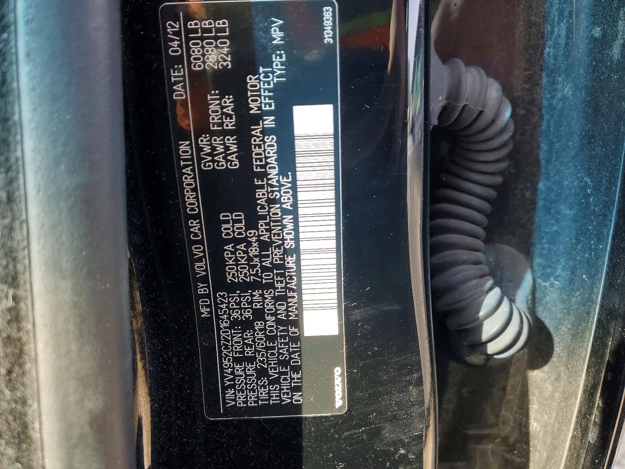 2013 Volvo Xc90 3.2 Black vin: YV4952CZ2D1645423
