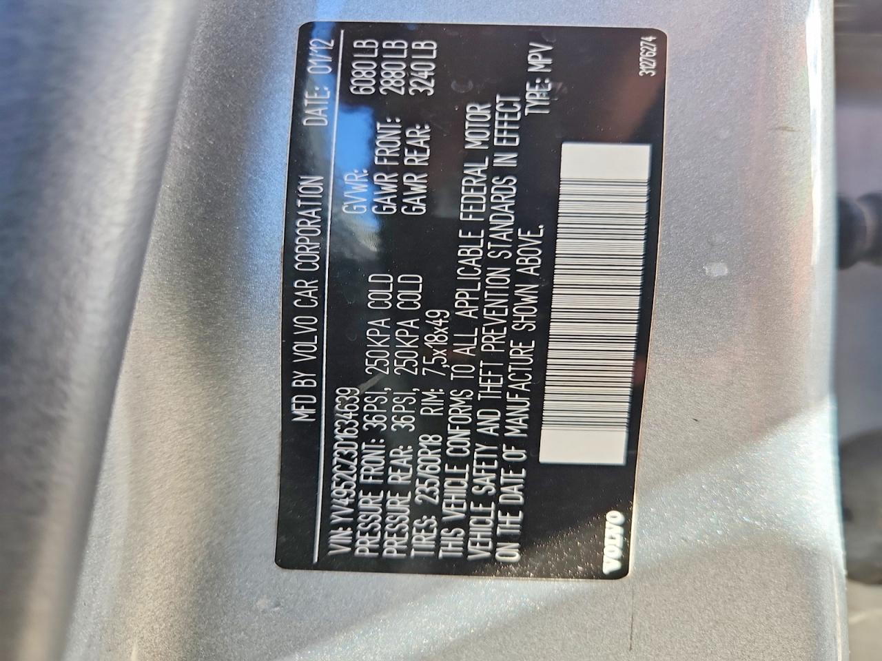 2013 Volvo Xc90 3.2 Silver vin: YV4952CZ3D1634639