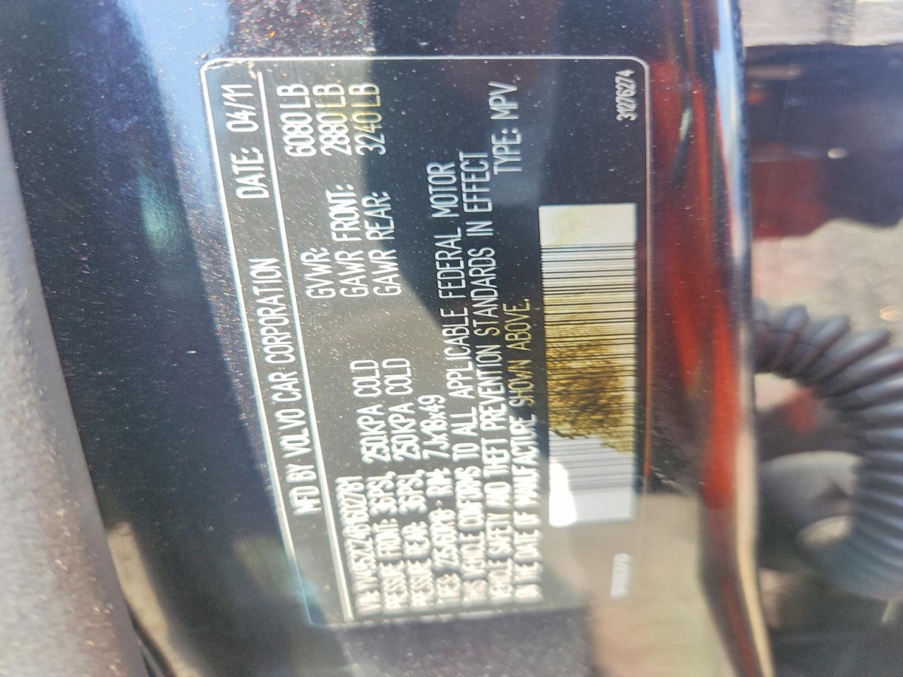 2011 Volvo Xc90 3.2 Black vin: YV4952CZ4B1602781