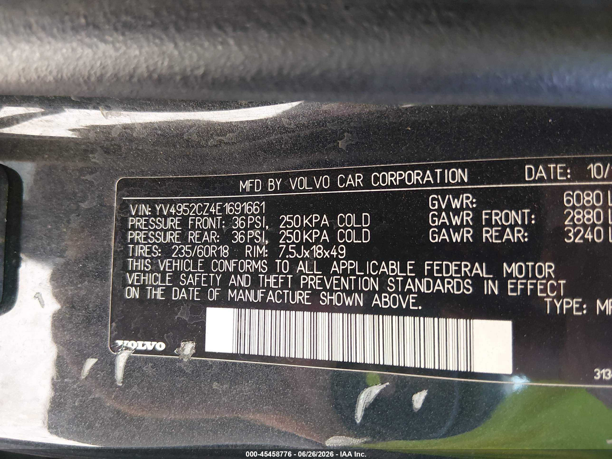 2014 Volvo Xc90 3.2 Blue vin: YV4952CZ4E1691661