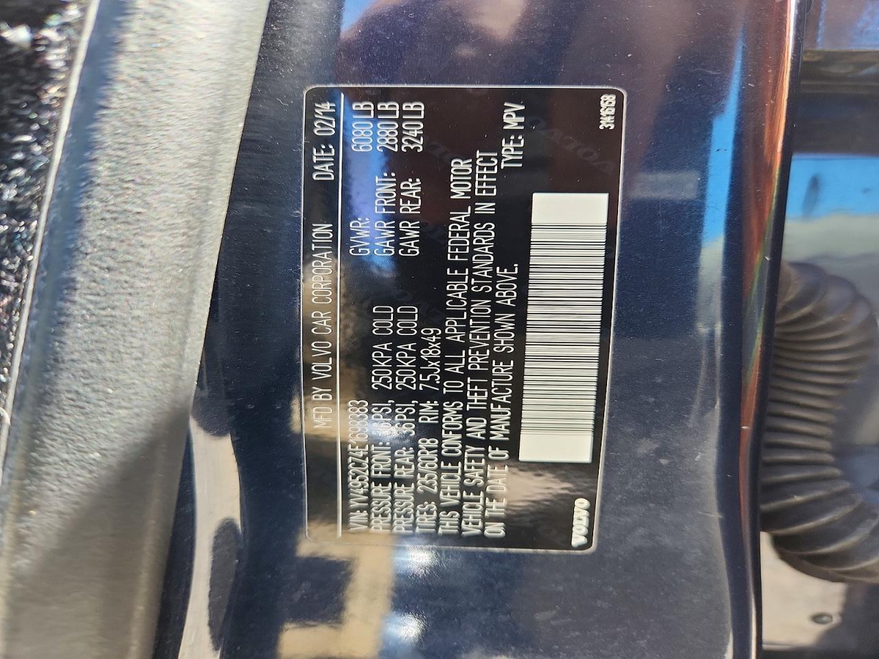 2014 Volvo Xc90 3.2 Blue vin: YV4952CZ4E1698383