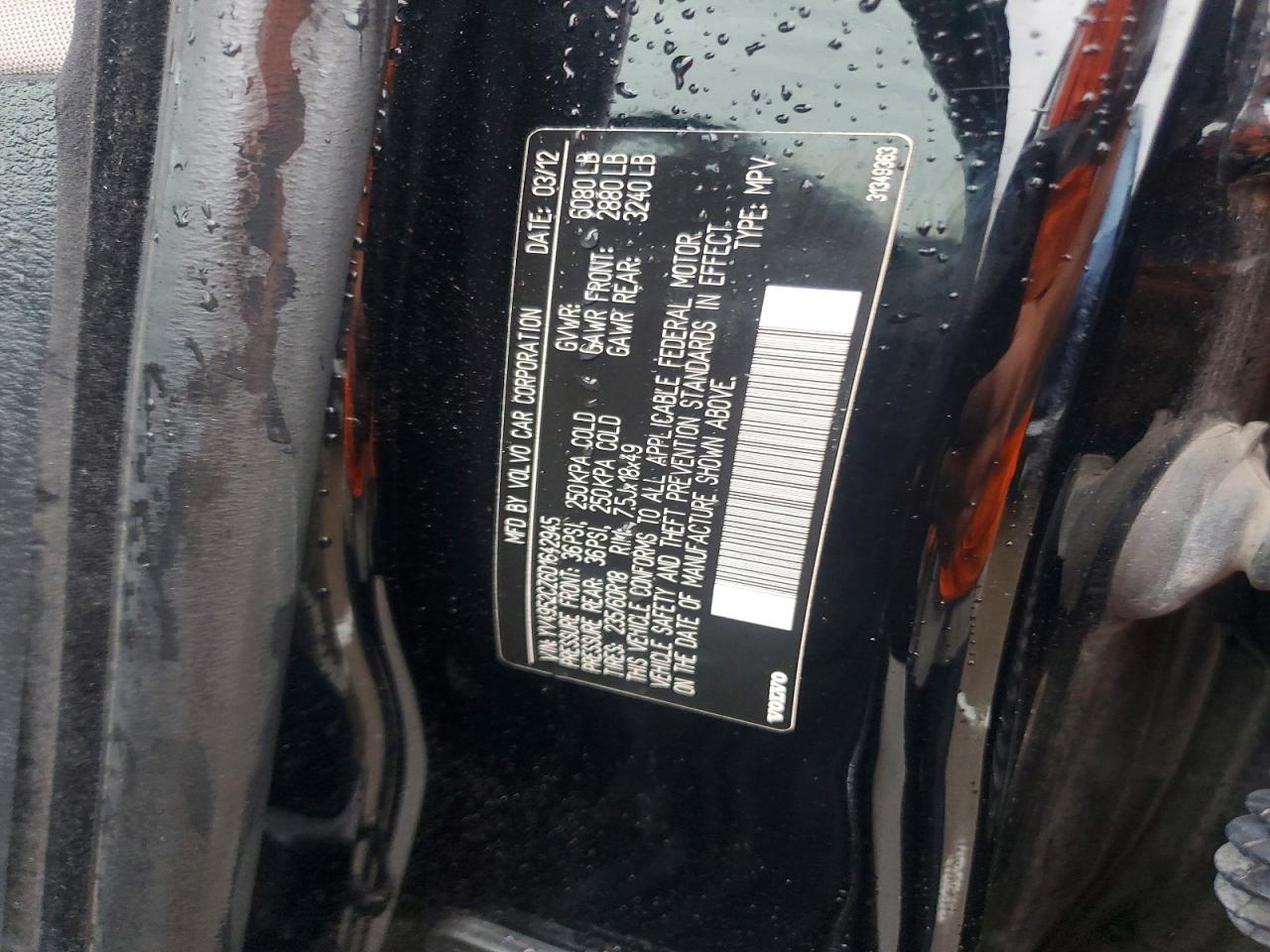 2013 Volvo Xc90 3.2 Black vin: YV4952CZ6D1642945