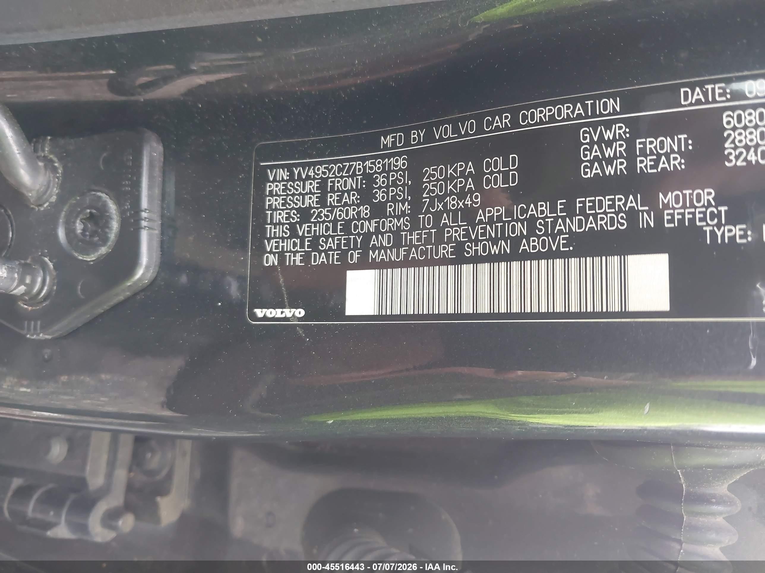 2011 Volvo Xc90 3.2 Gray vin: YV4952CZ7B1581196