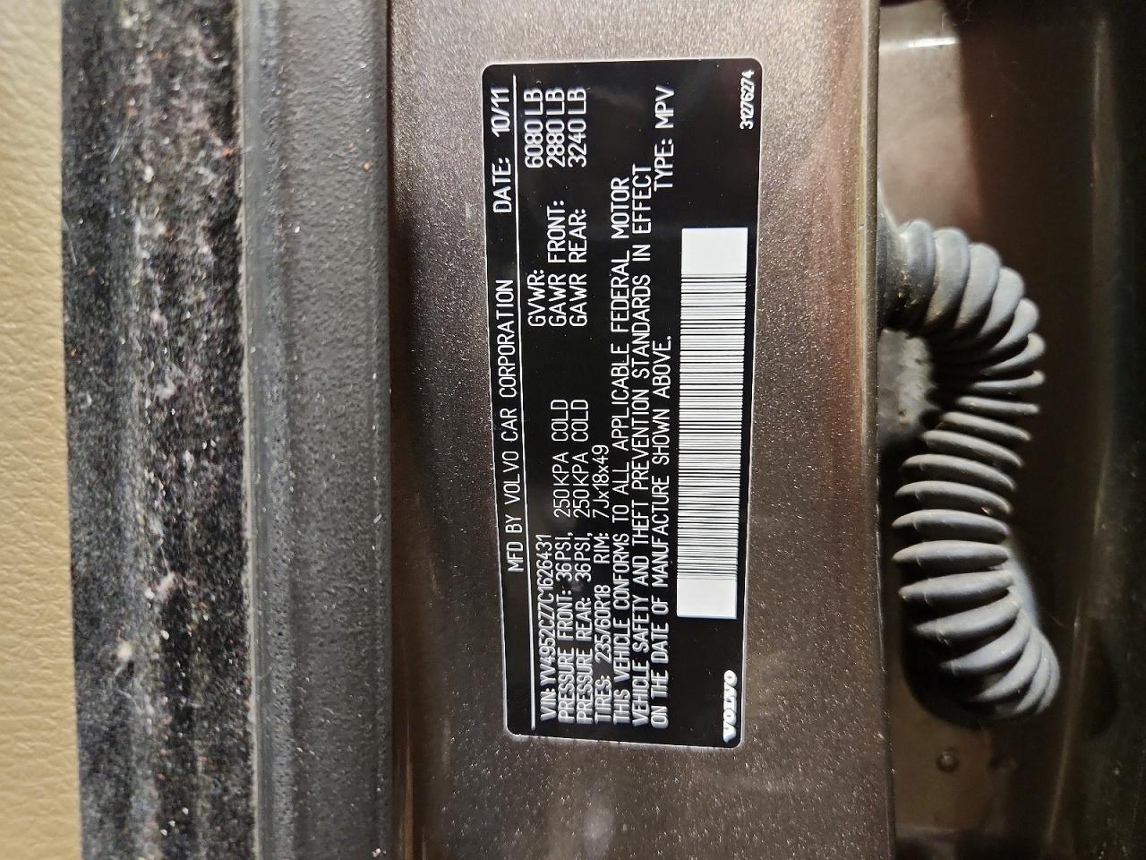 2012 Volvo Xc90 3.2 Gray vin: YV4952CZ7C1626431