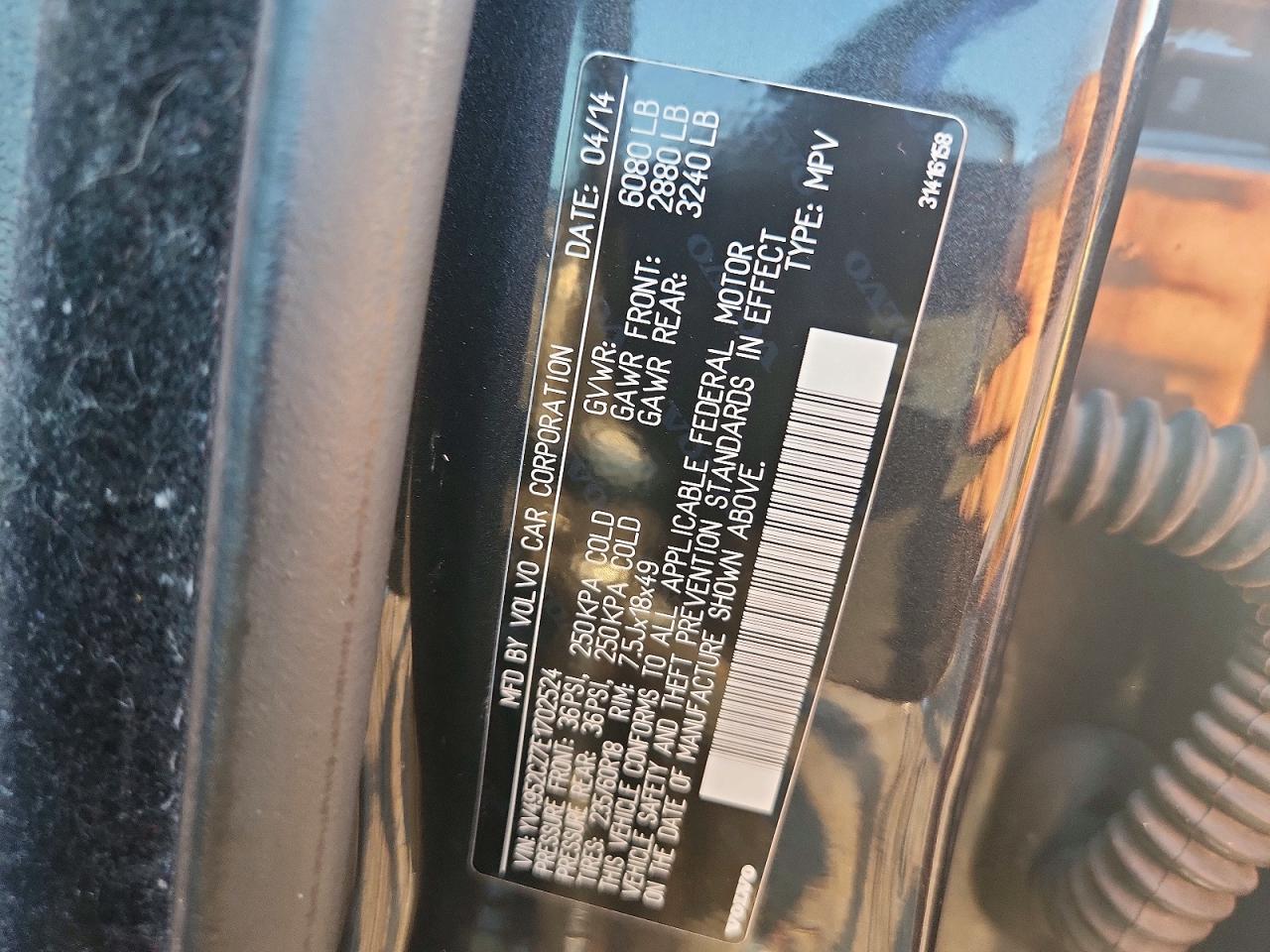 2014 Volvo Xc90 3.2 Gray vin: YV4952CZ7E1702524