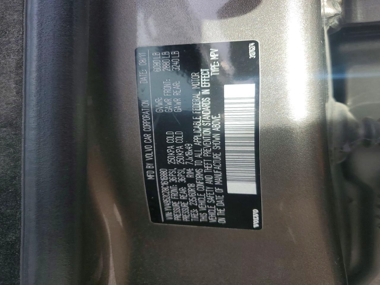 2012 Volvo Xc90 3.2 Gray vin: YV4952CZ8C1616880